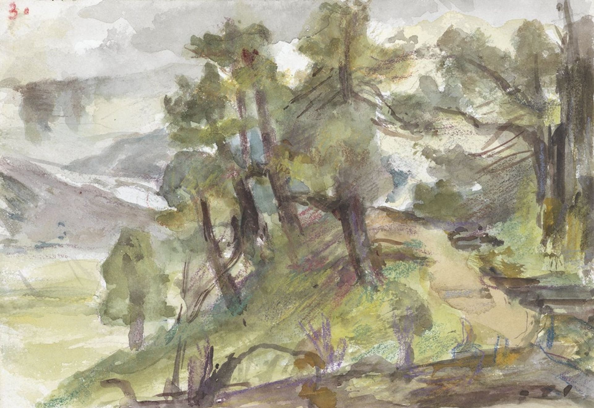 Bosrijk heuvellandschap by Jozef Israëls