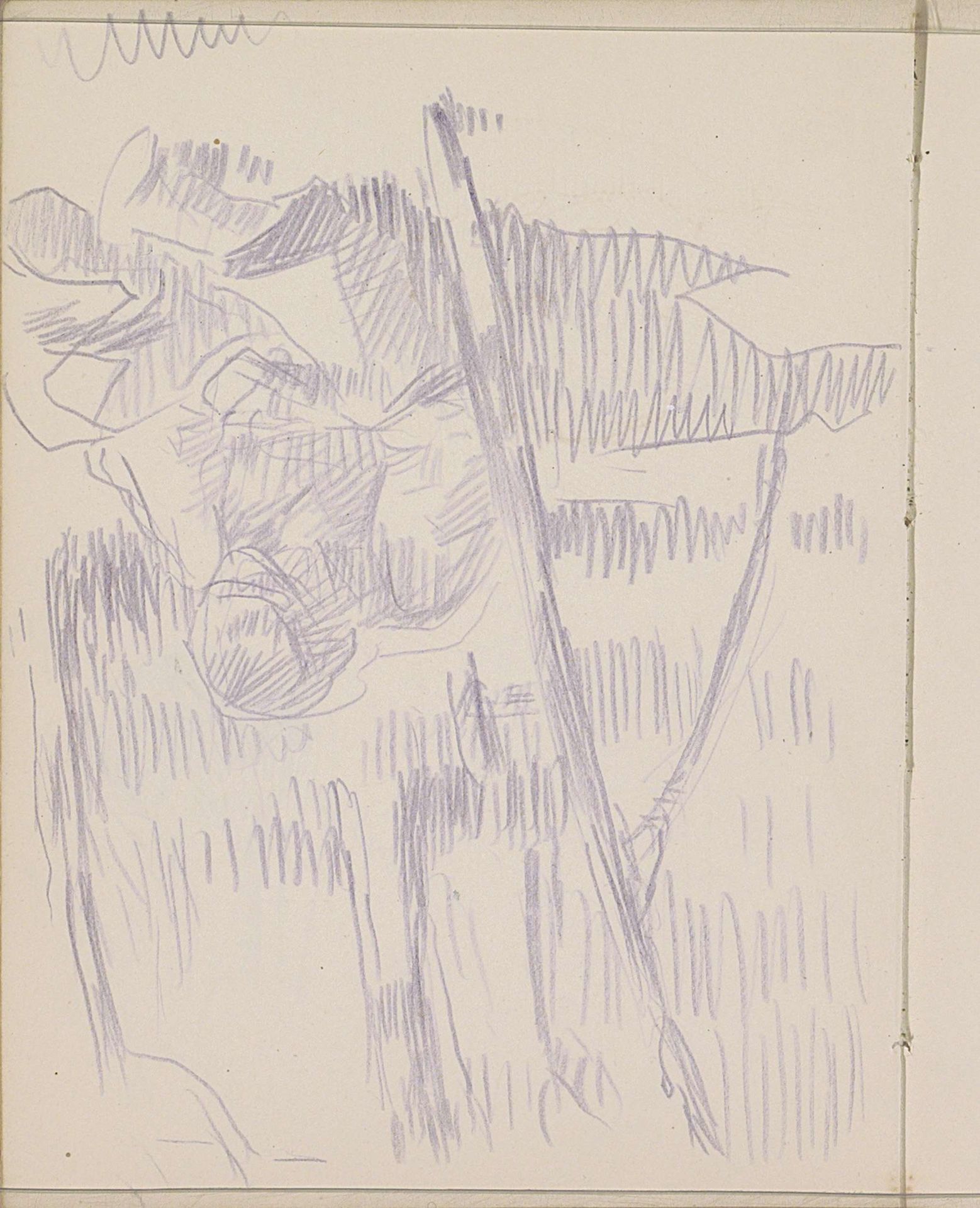 Zittende man in het gras tussen de bomen by Reijer Stolk