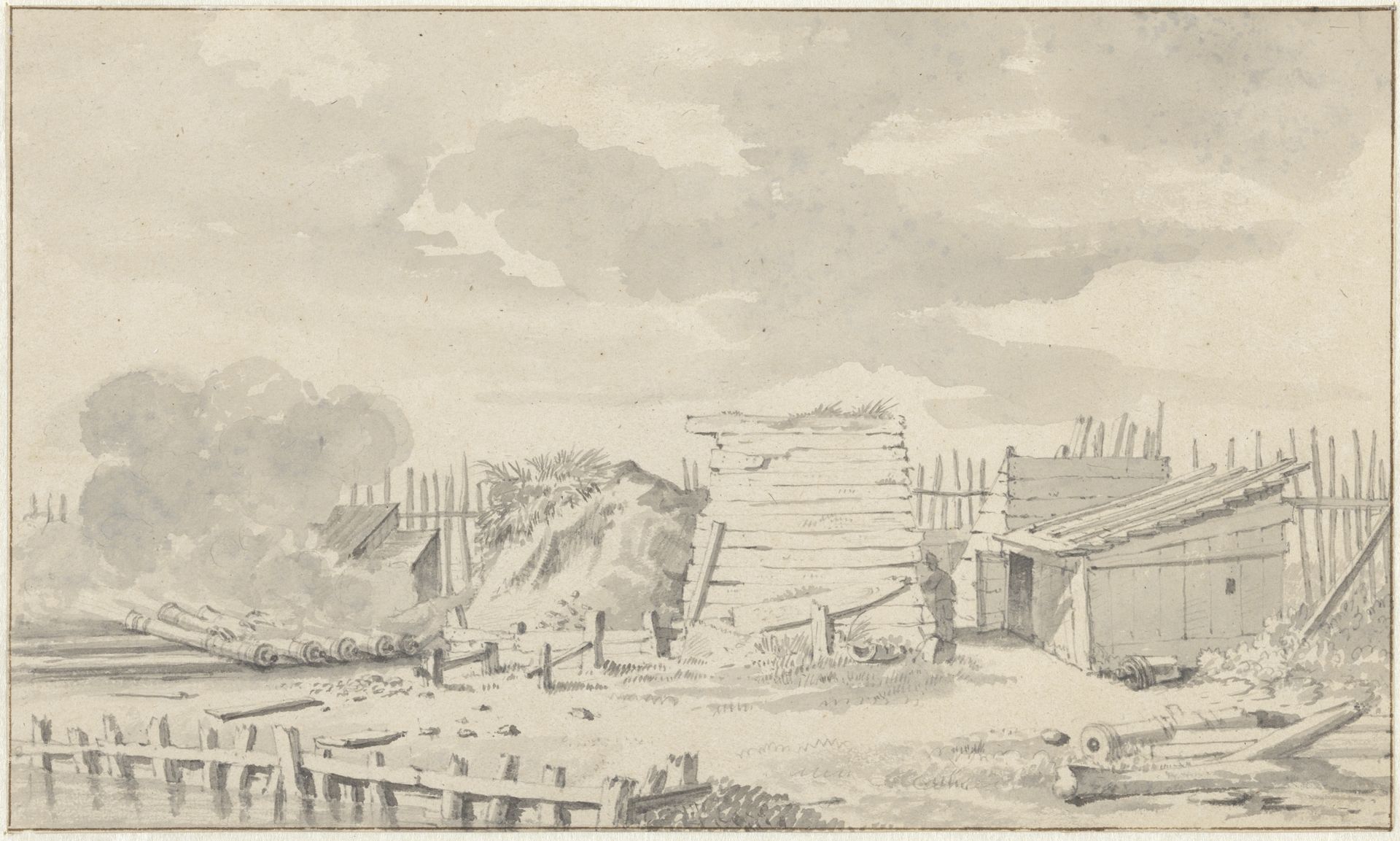 Beproeven van kanonnen by Jan van der Heyden