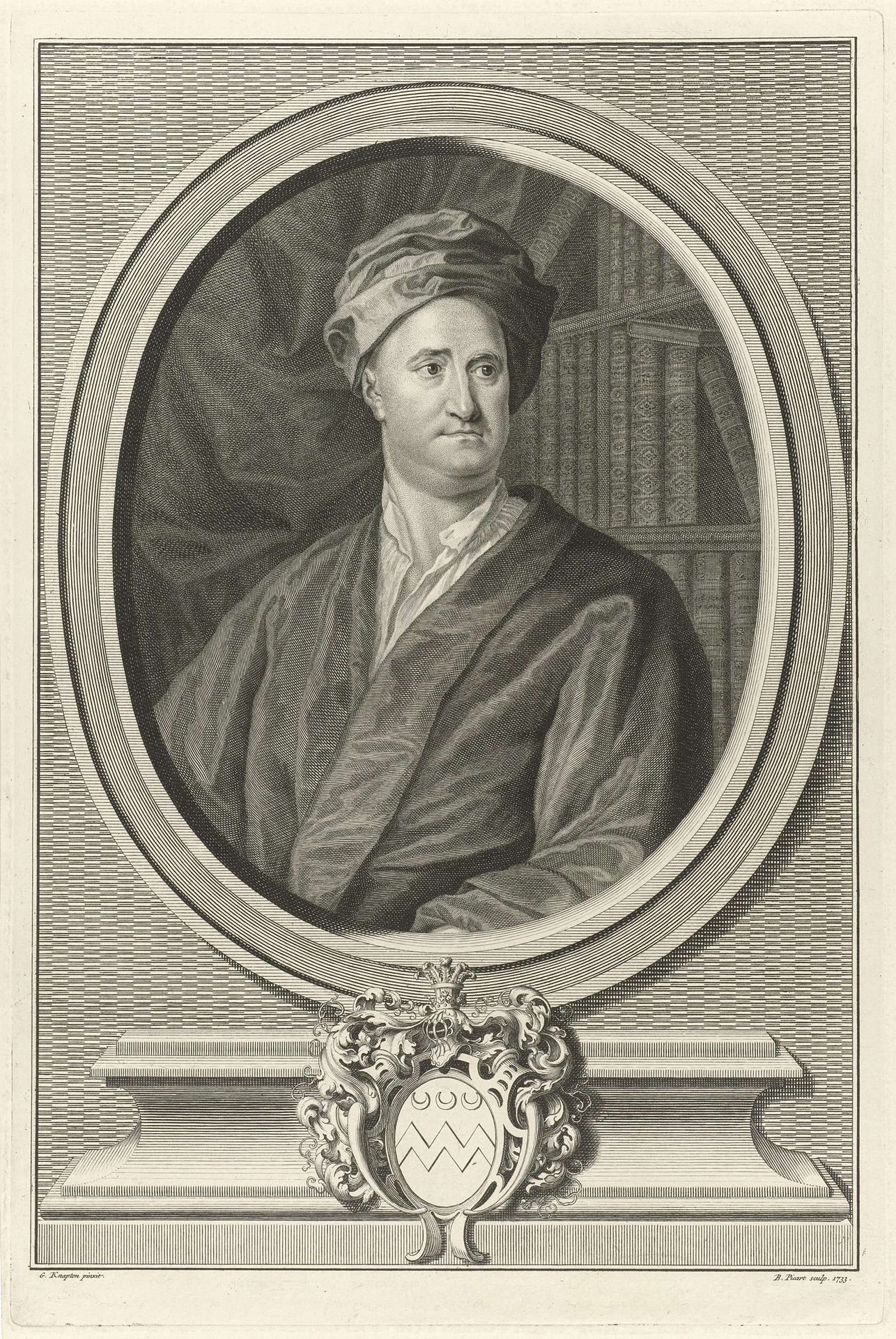Portret van Nicolas Tindal by Bernard Picart