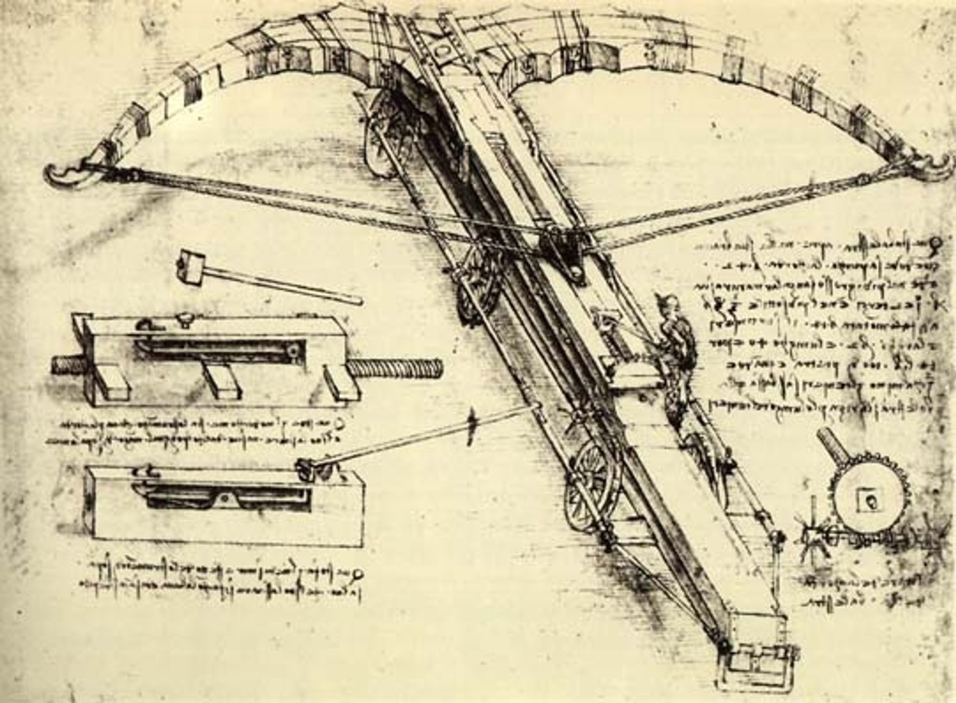 Design for a Giant Crossbow by Leonardo da Vinci