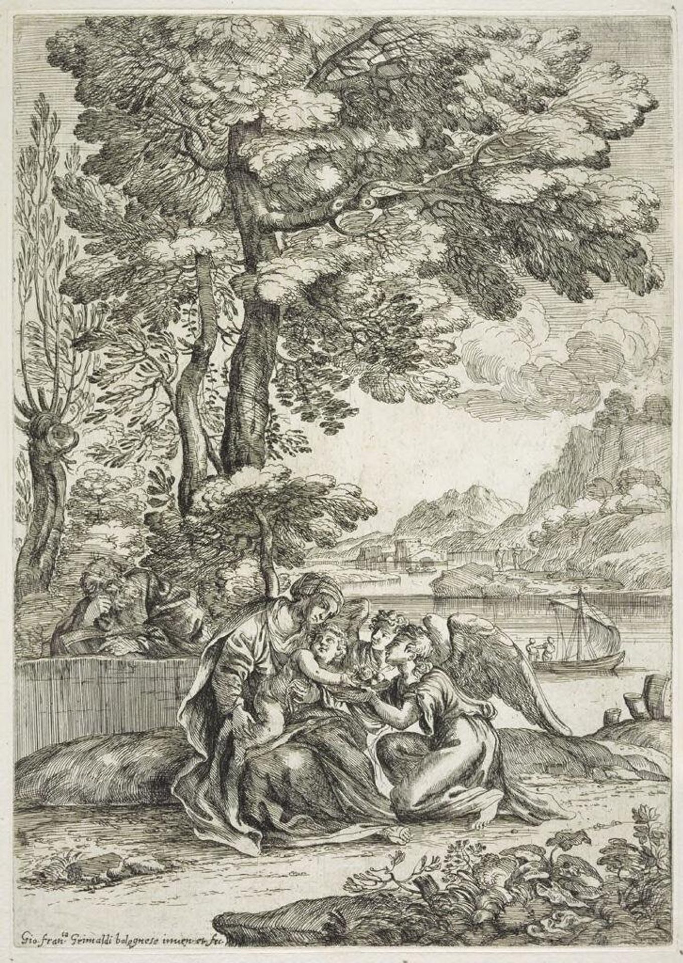 Rest on the Flight into Egypt by Giovanni Francesco Grimaldi