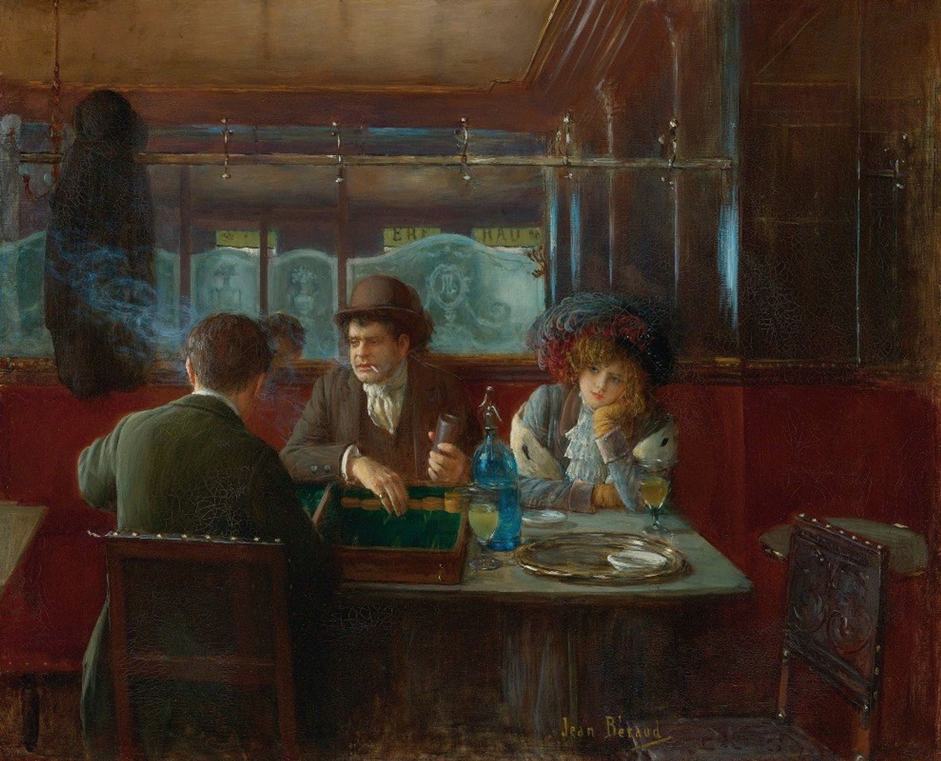 Backgammon At The Café by Jean Béraud