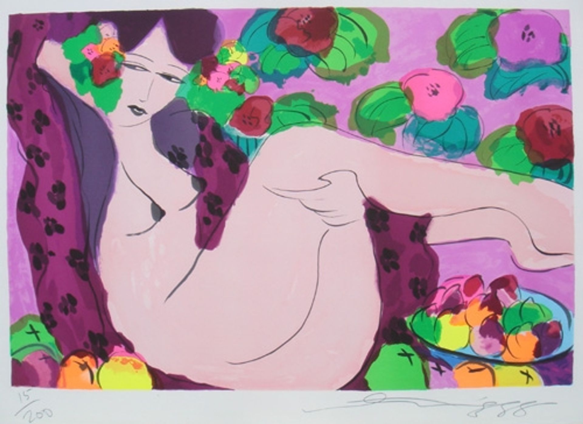 Women with fruit by Walasse Ting