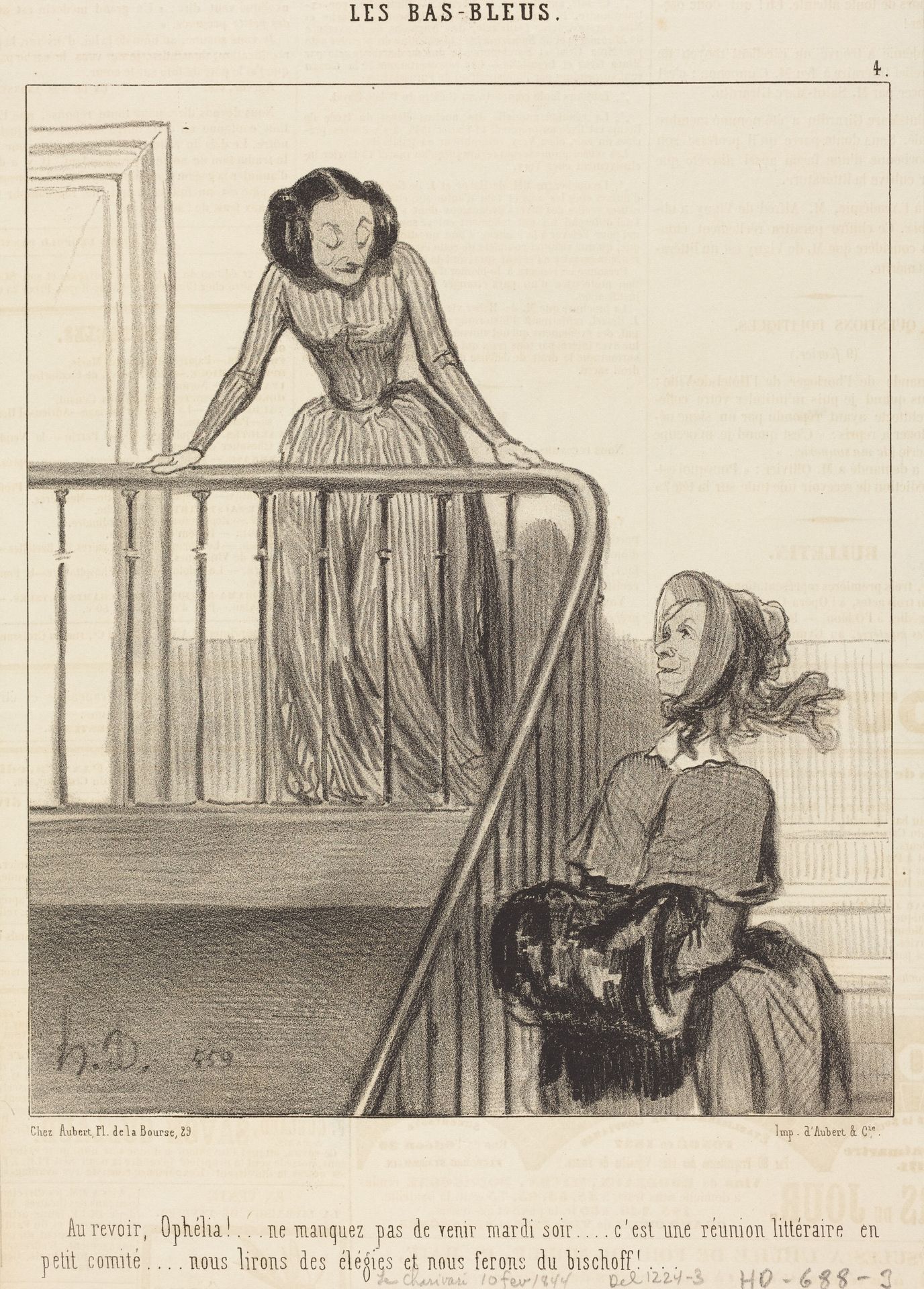 Au revoir, Ophélia!... ne manquez pas... by Honoré Daumier