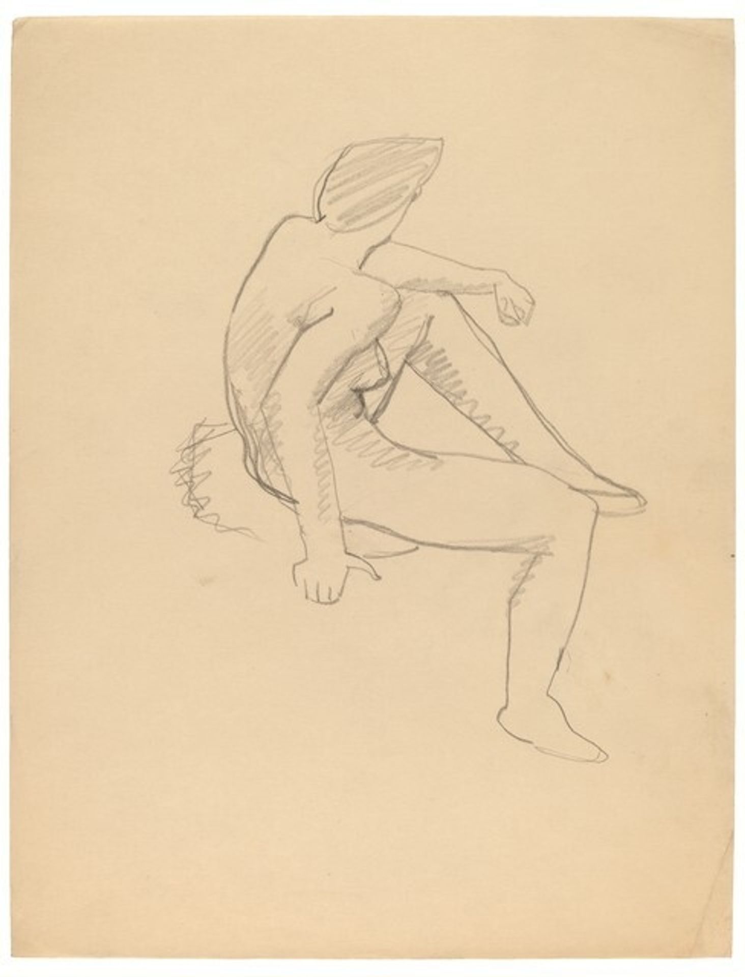 Seated Female Nude Facing Right, Head Turned Left by Mark Rothko