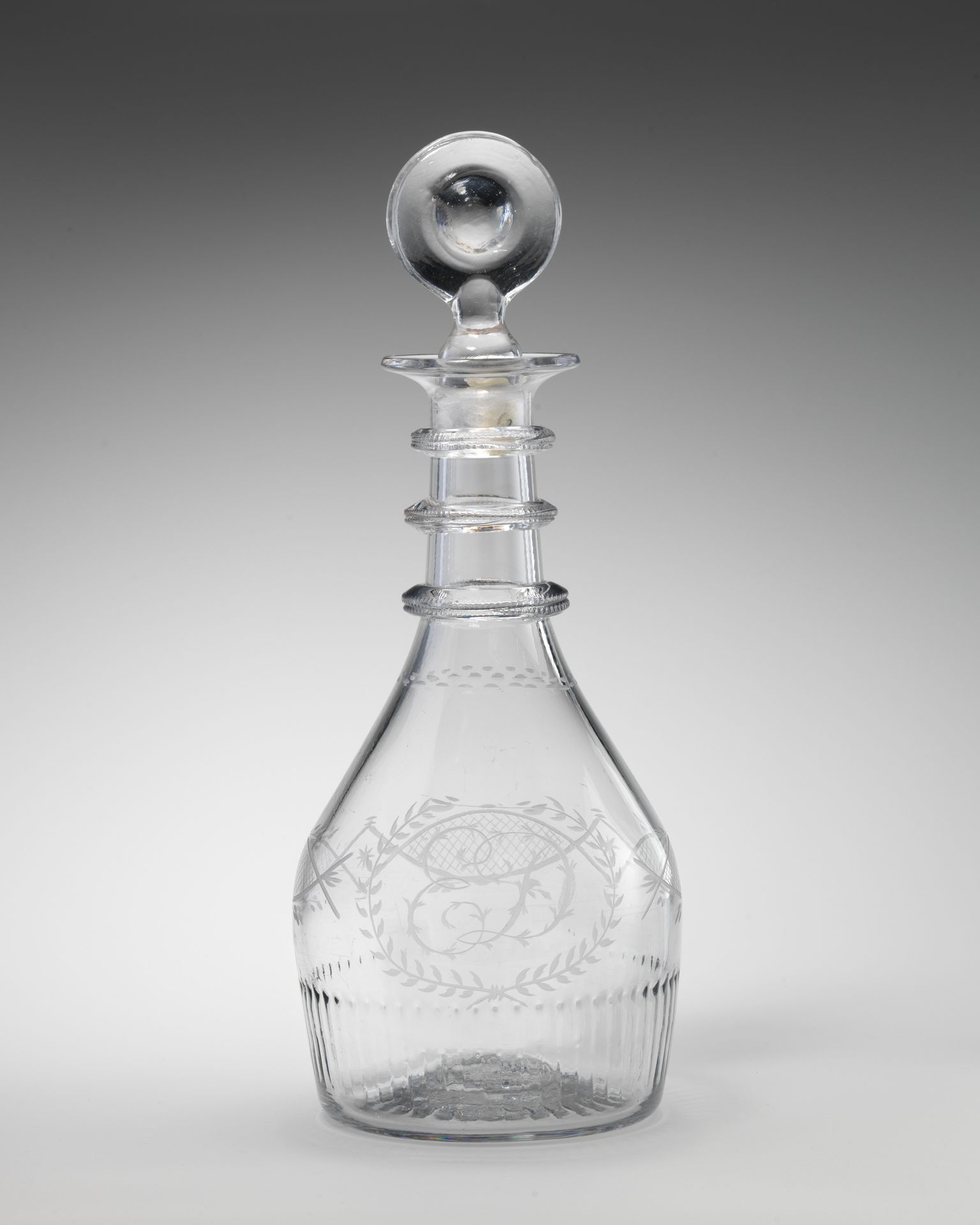 Decanter (one of a pair) by Cork Glass Company