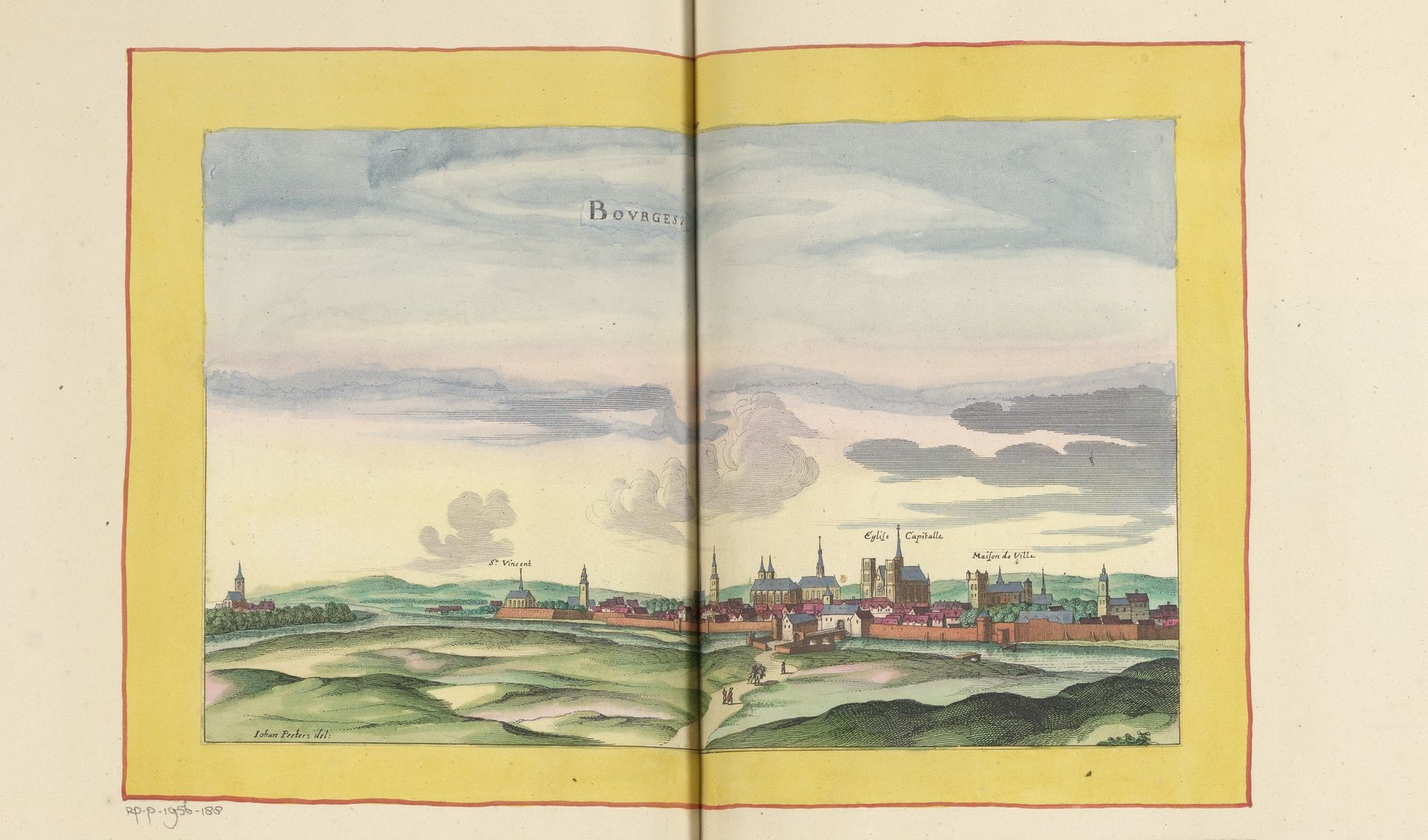 Gezicht op Bourges by Anonymous