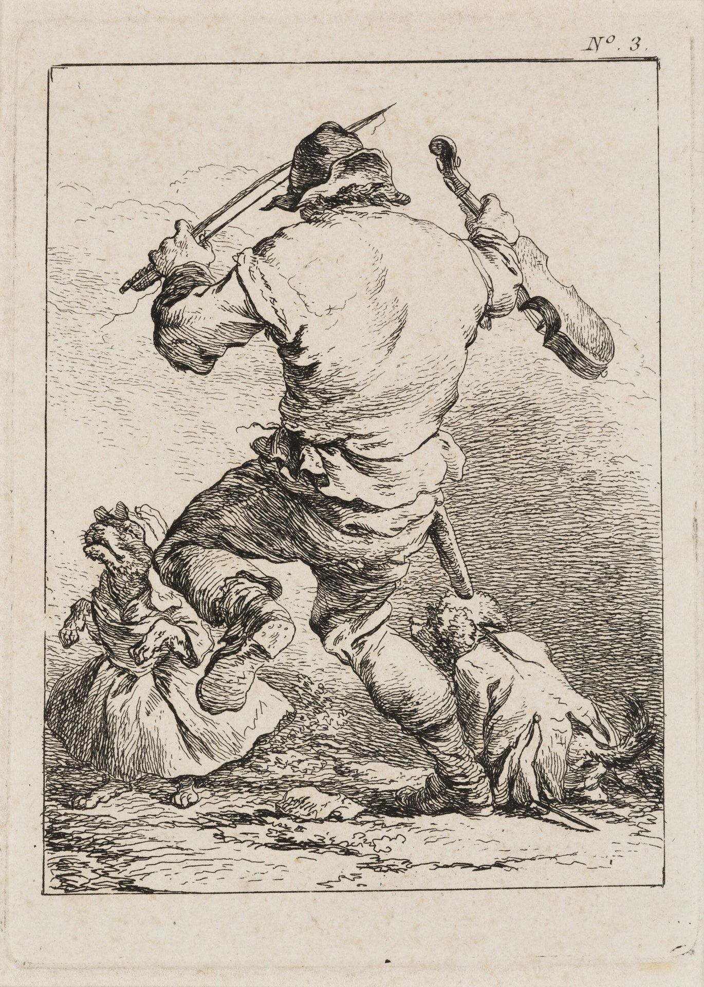 Dancing Man, Holding a Violin, Seen from Behind by Philippe Jacques de Loutherbourg