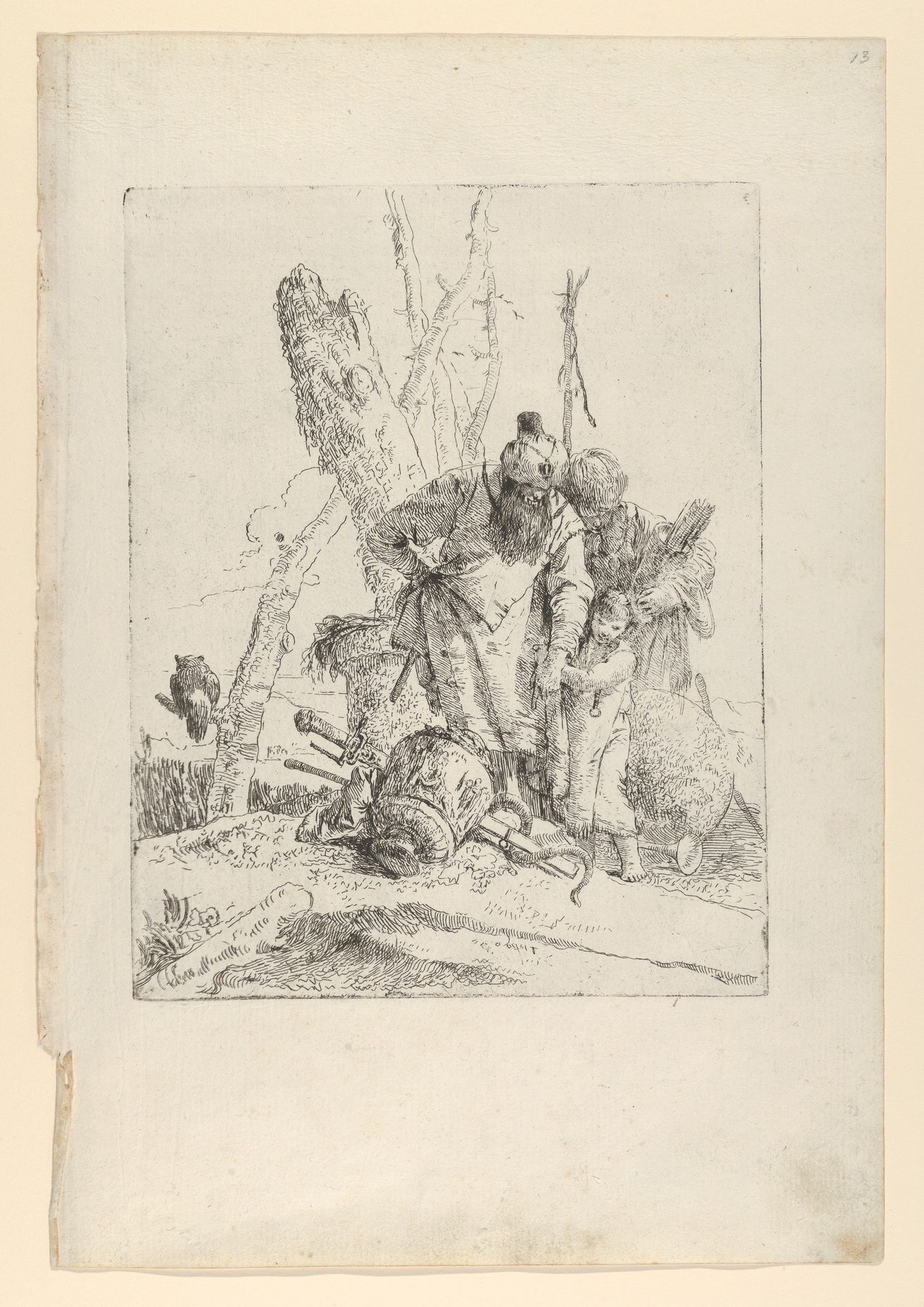Two astrologers and a boy, from the Scherzi by Giovanni Battista Tiepolo