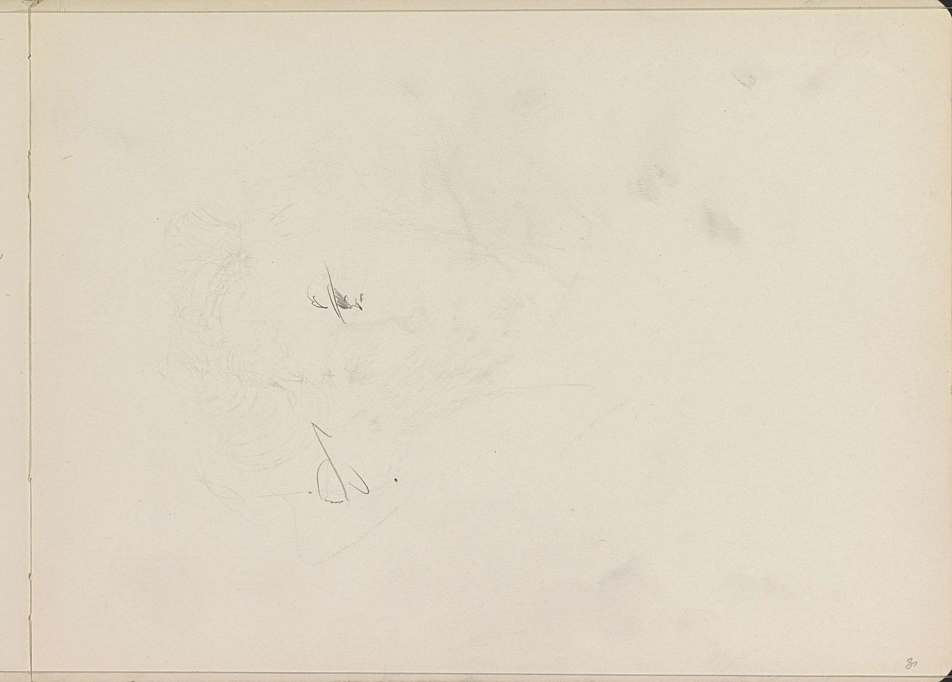 Studies, mogelijk van een hoed by Isaac Israels