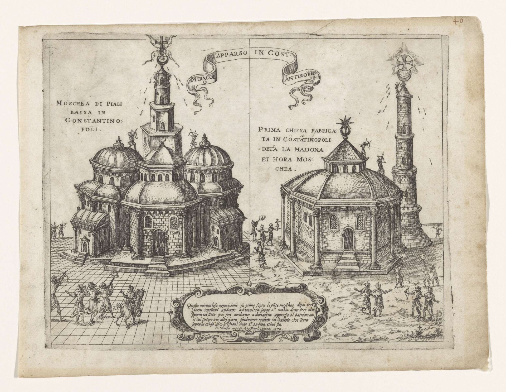 Christelijk wonder voorgevallen in Constantinopel by Giovanni Francesco Camocio