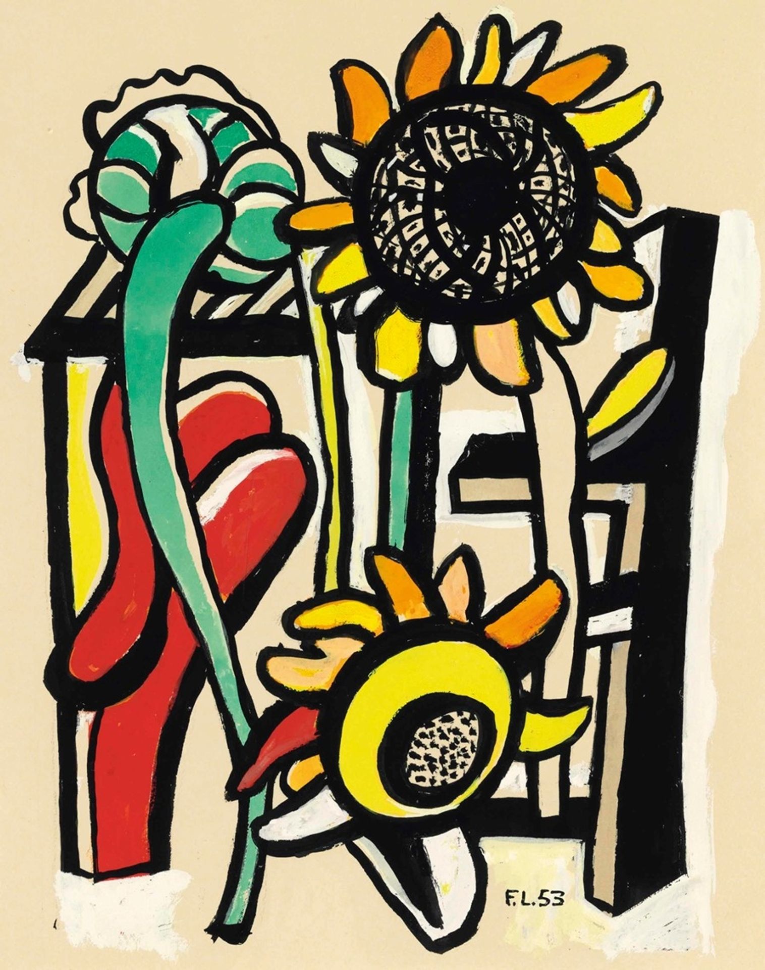 Les trois soleils by Fernand Léger