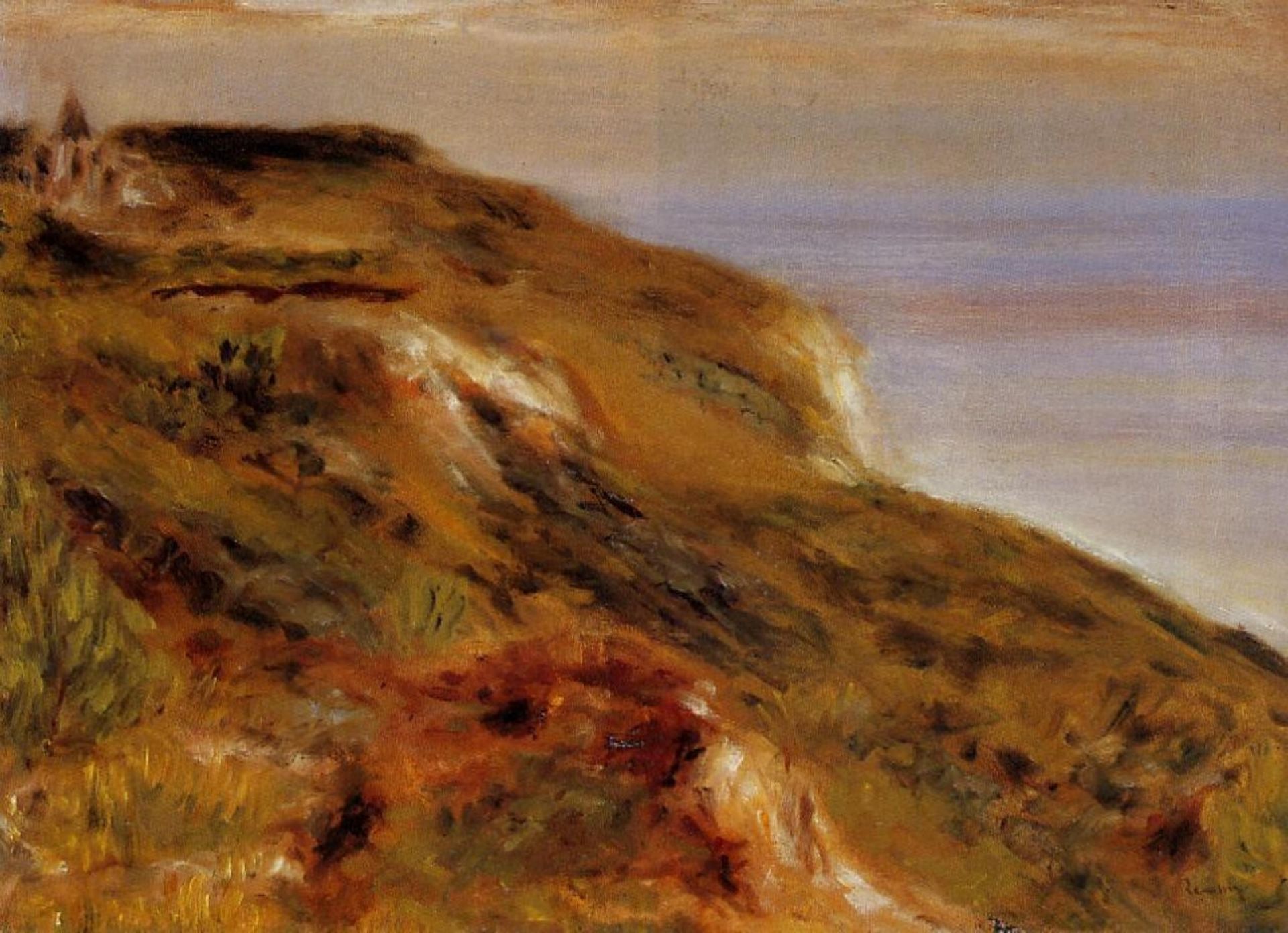The Varangeville Church and the Cliffs by Pierre-Auguste Renoir