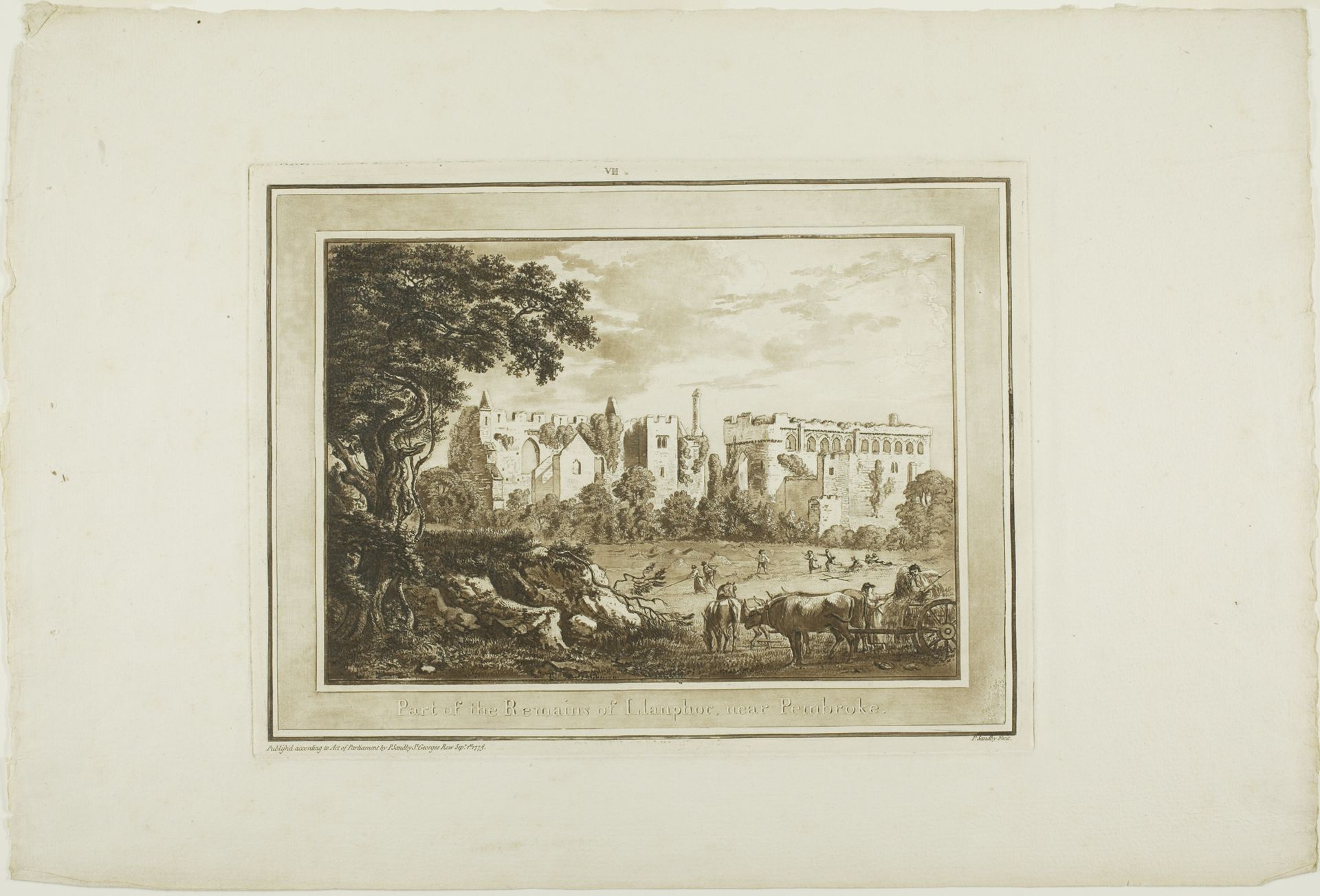 Part of the Remains of Llanphor, near Pembroke, from Twelve Views in Aquatinta from Drawings taken on the Spot in South Wales by Paul Sandby