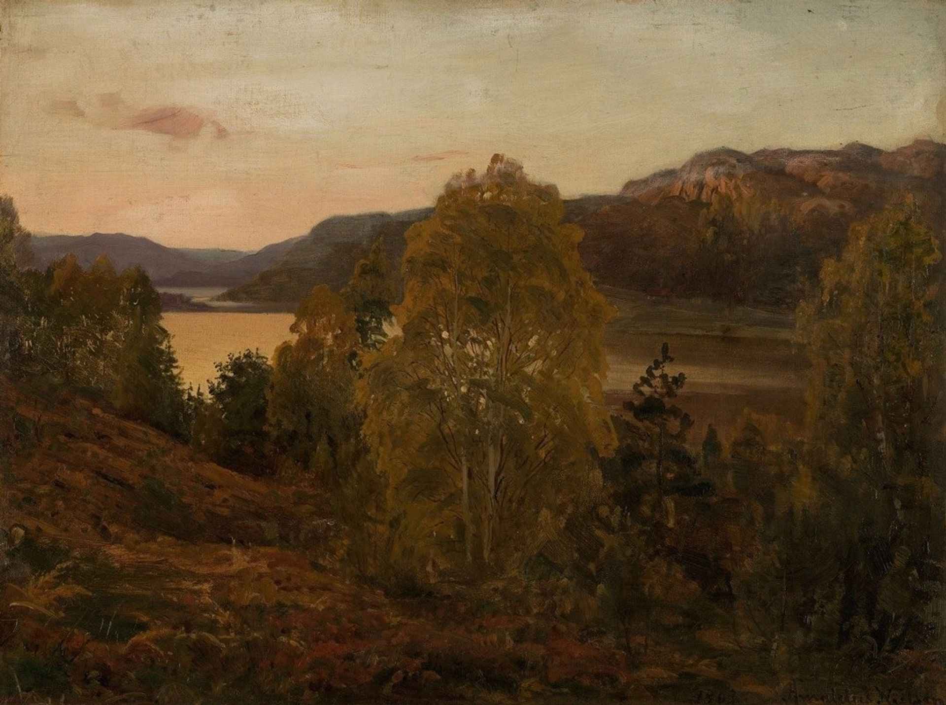 Høstaften,Mandal by Amaldus Nielsen