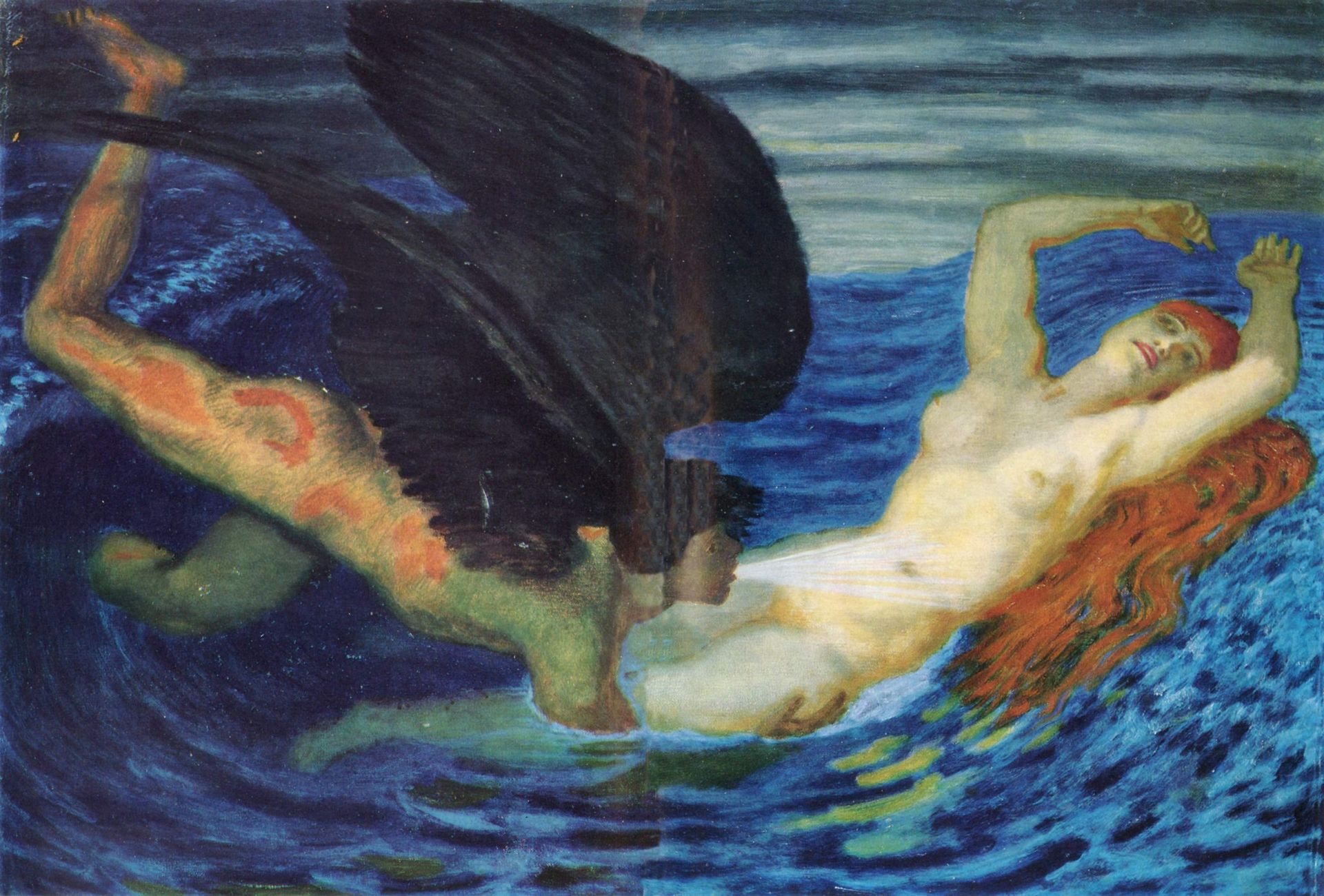Wind and wave by Franz von Stuck
