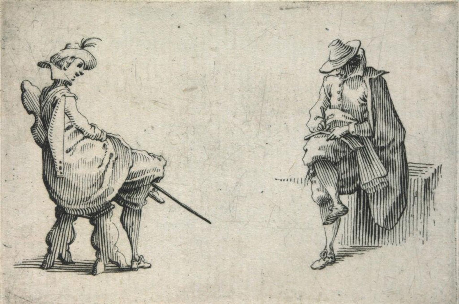 Two Men, Seated by Jacques Callot