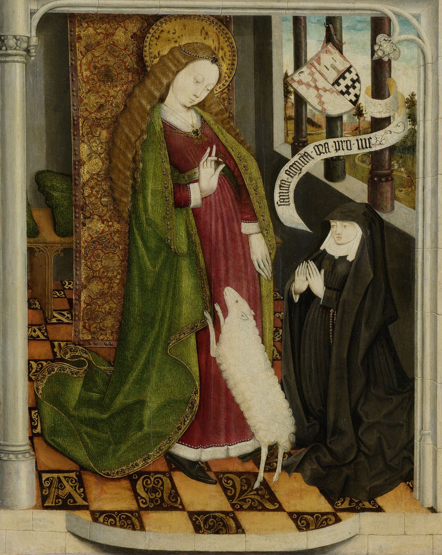 Geertruy Haeck Kneeling in Prayer before Saint Agnes by Anonymous