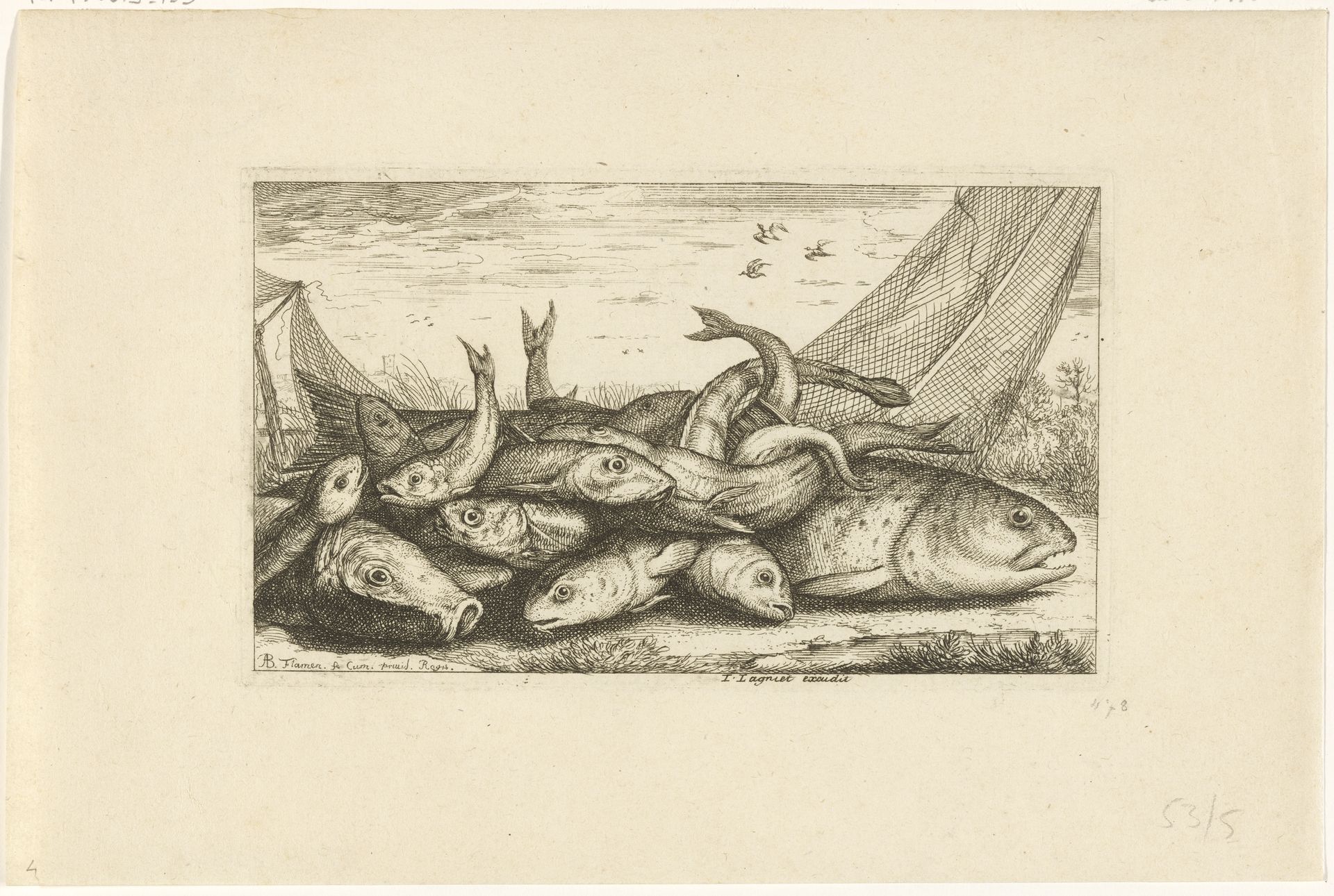 Visvangst op het gras by Albert Flamen