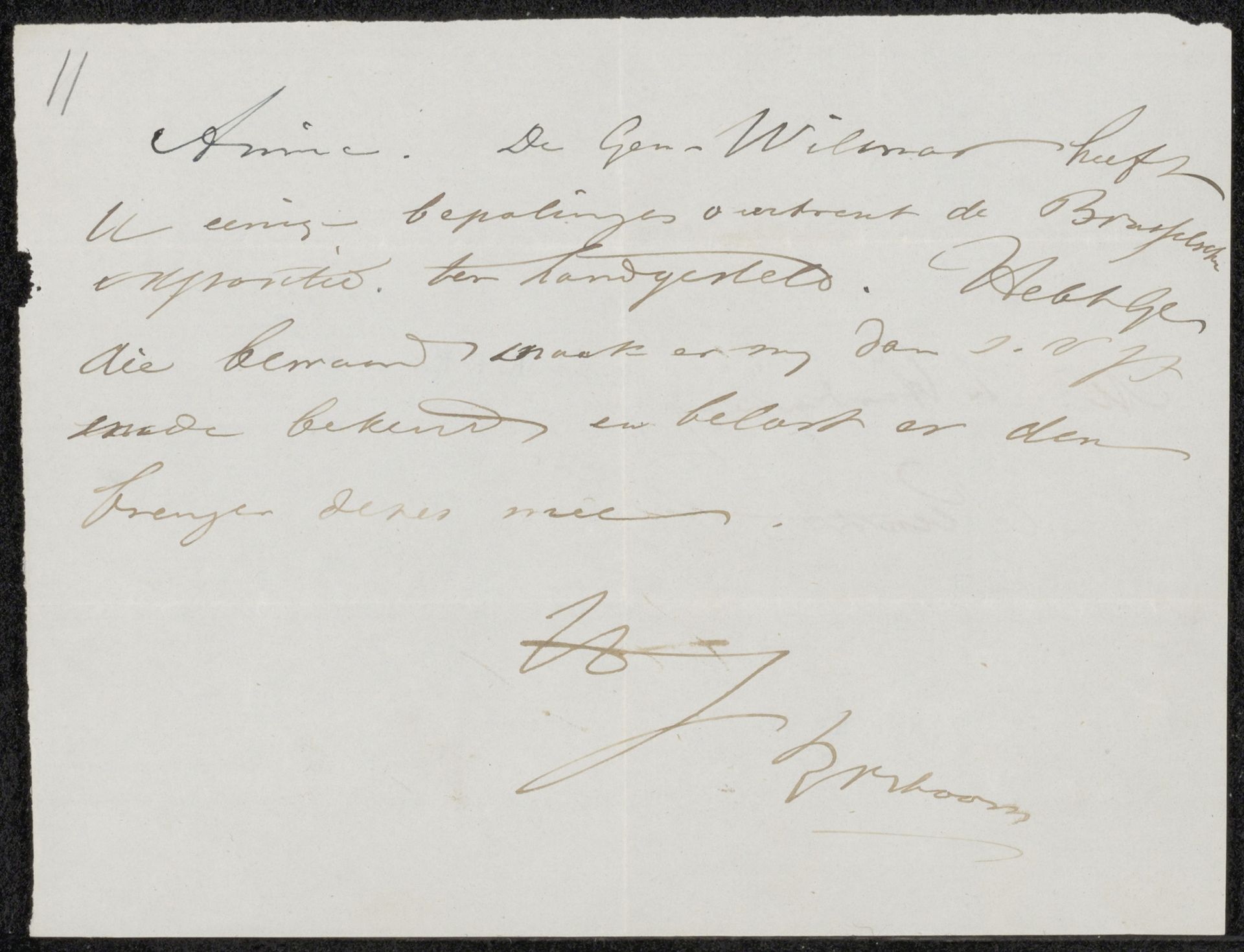 Brief aan Lambertus Hardenberg (1822-1900) by Johannes Bosboom