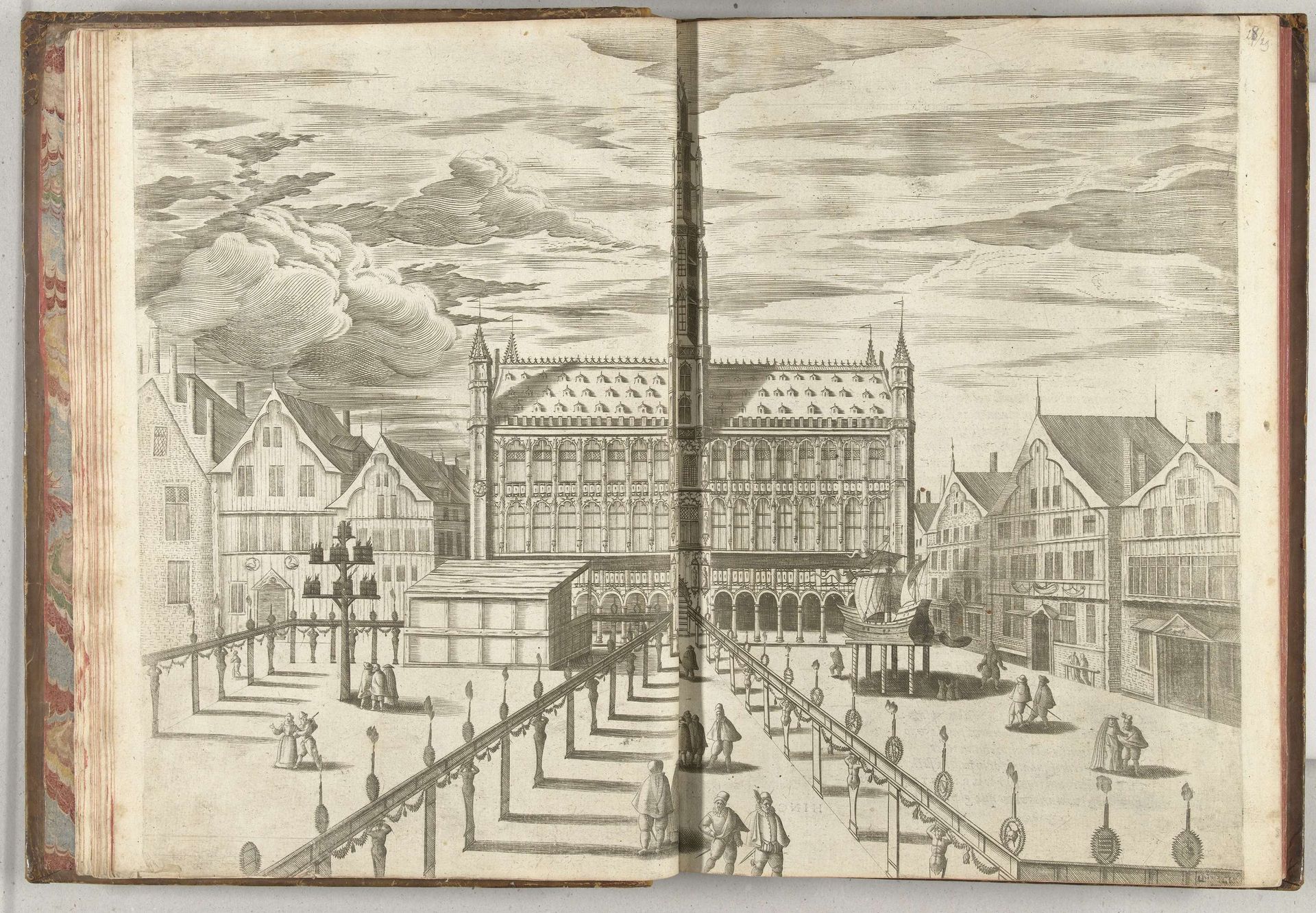 Grote Markt met eregalerij, 1594 by Anonymous