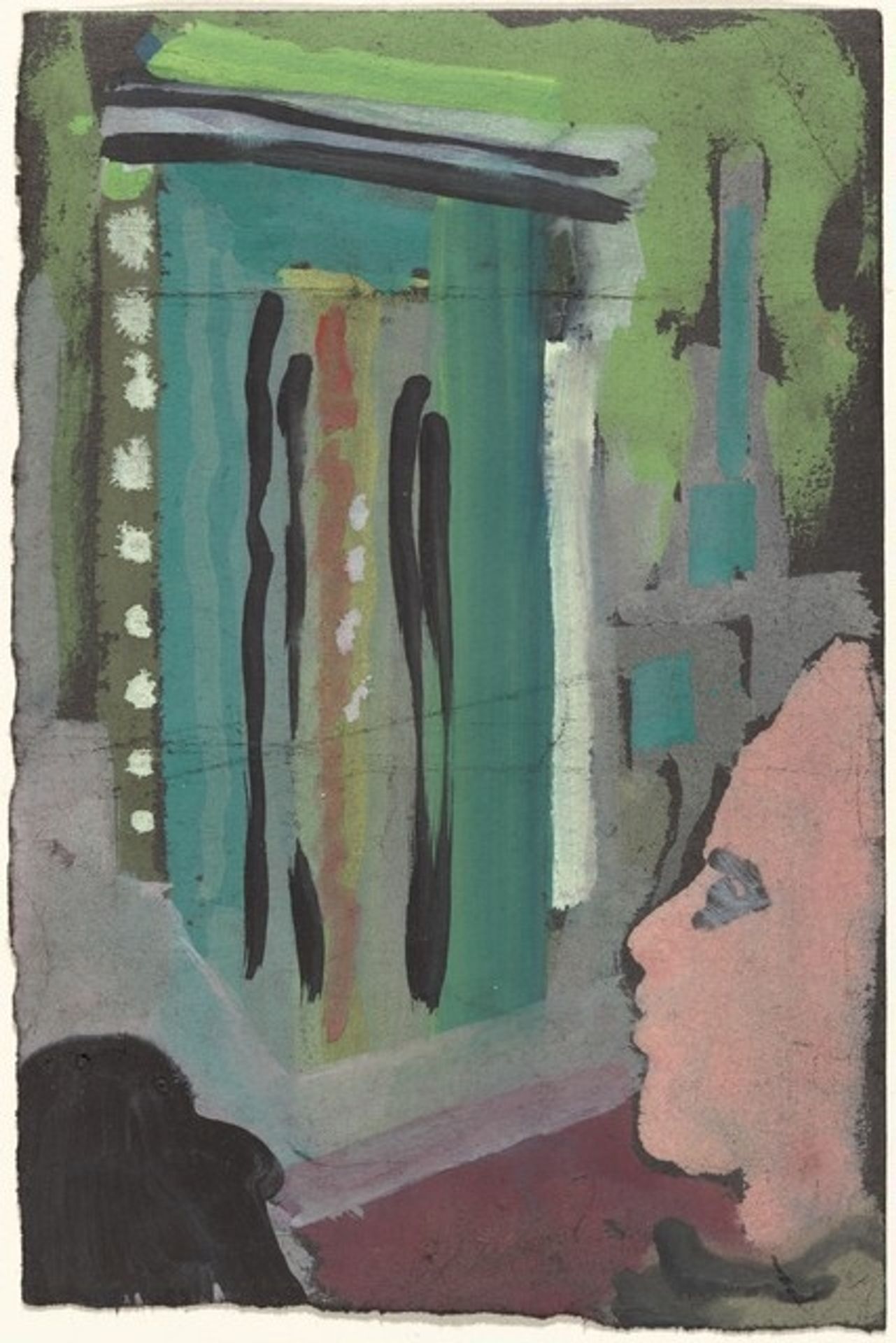 Untitled (interior with figure) by Mark Rothko