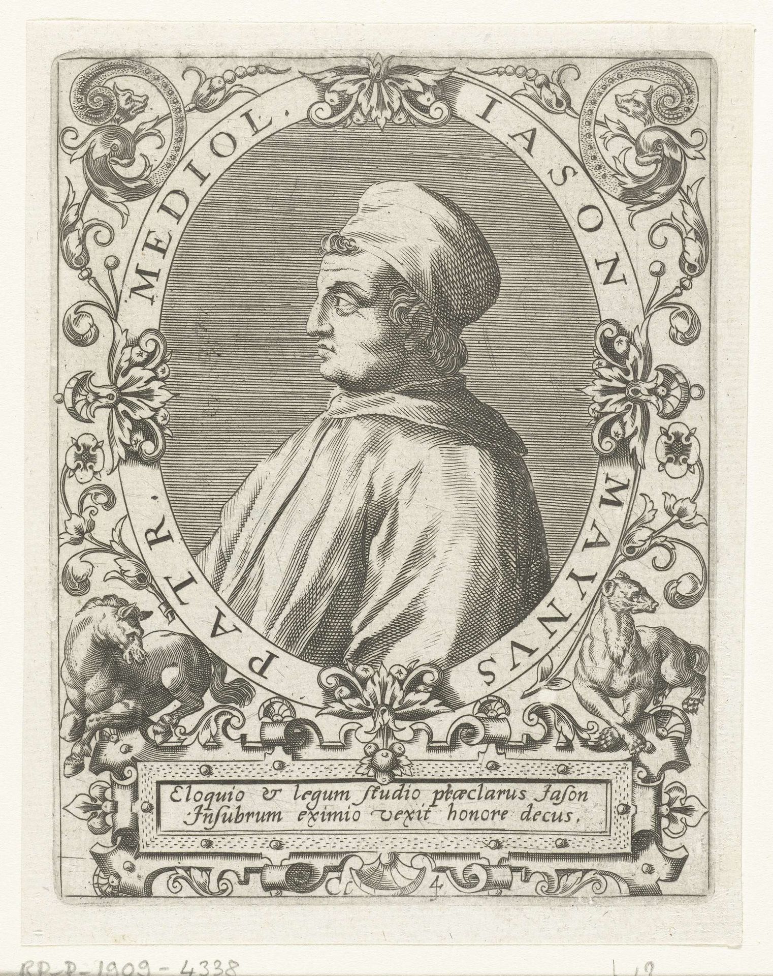 Portret van Giasone del Maino by Theodor de Bry