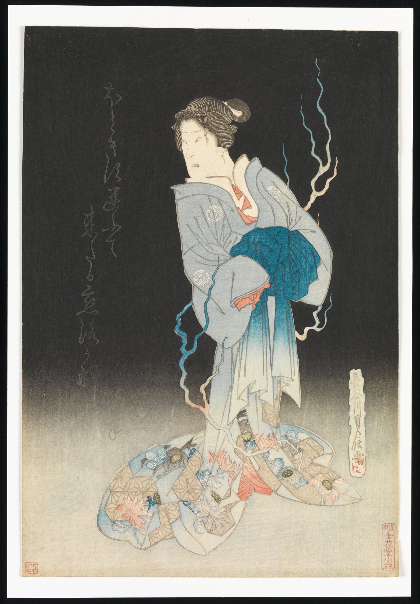 Kabuki Actor Onoe Kikugorō III as the Spirit of the Courtesan Yonakishii by Hasegawa Sadanobu