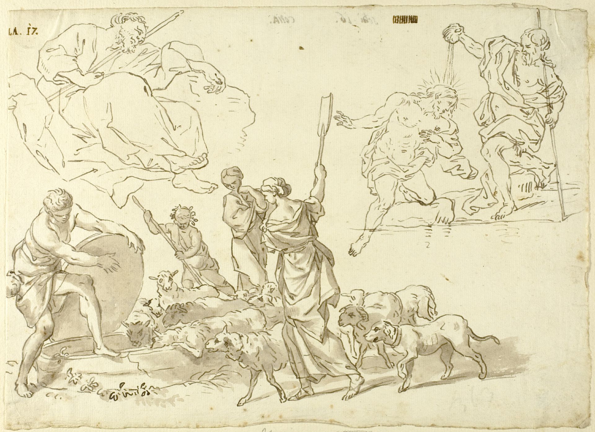 Sketches of Religious Scenes by Domenico Piola