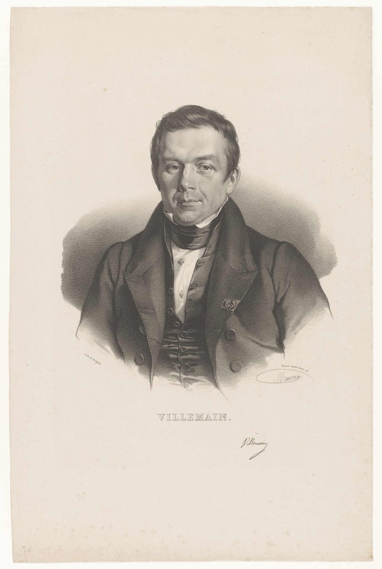 Portret van Abel-François Villemain by Nicolas Maurin