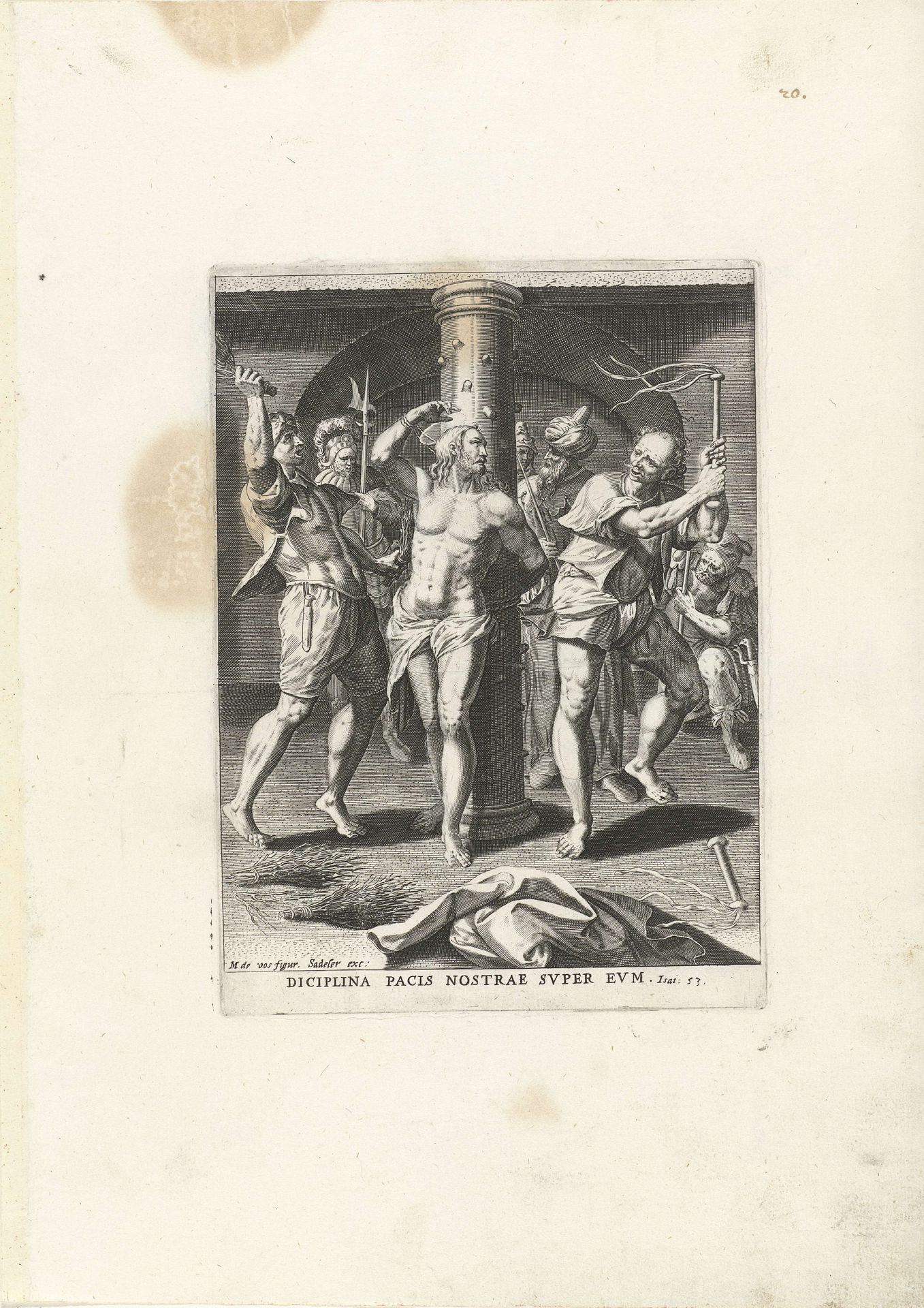 Geseling van Christus by Johann Sadeler I