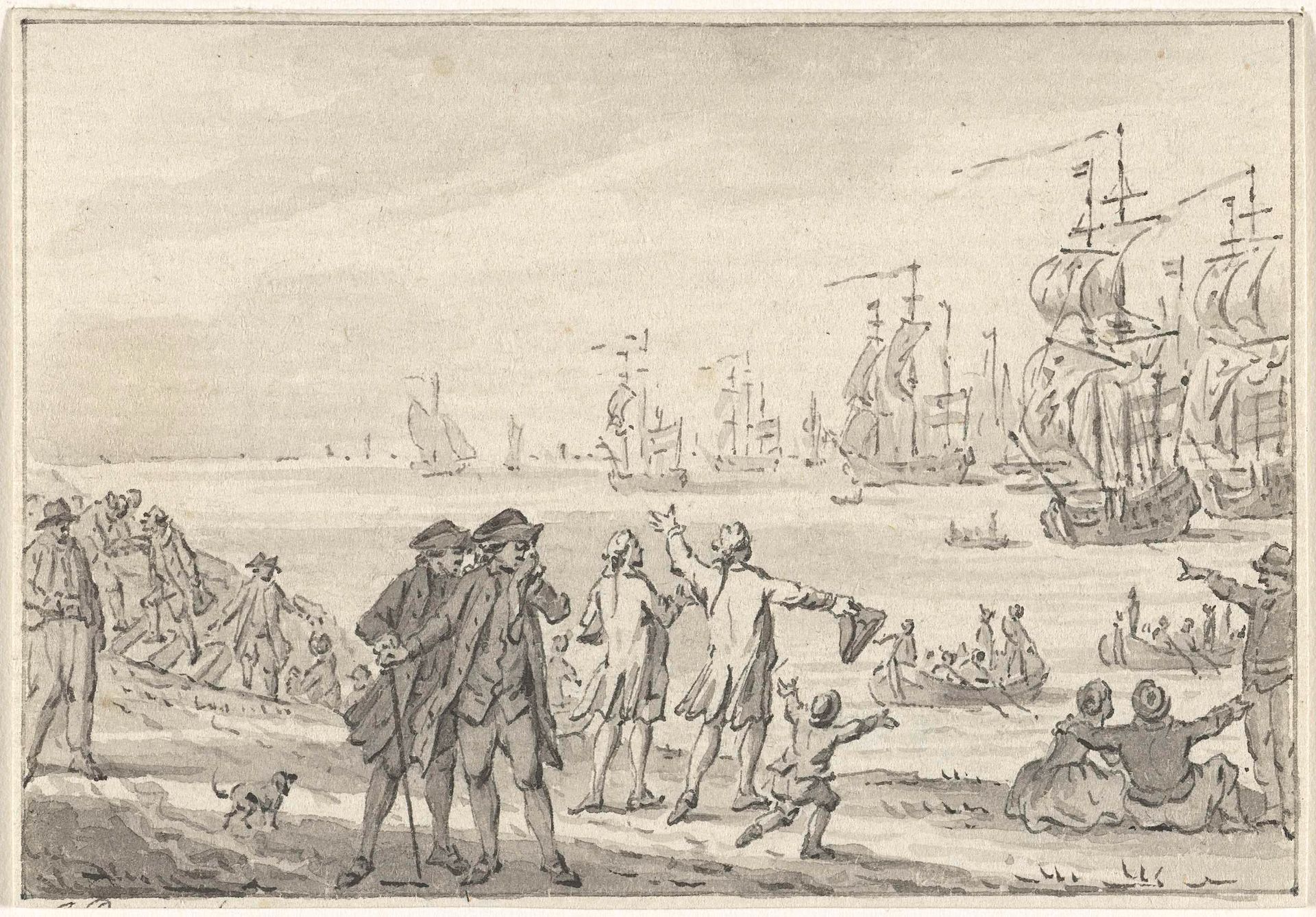 Terugkeer van de vloot na de slag op de Doggersbank, 1781 by Jacobus Buys