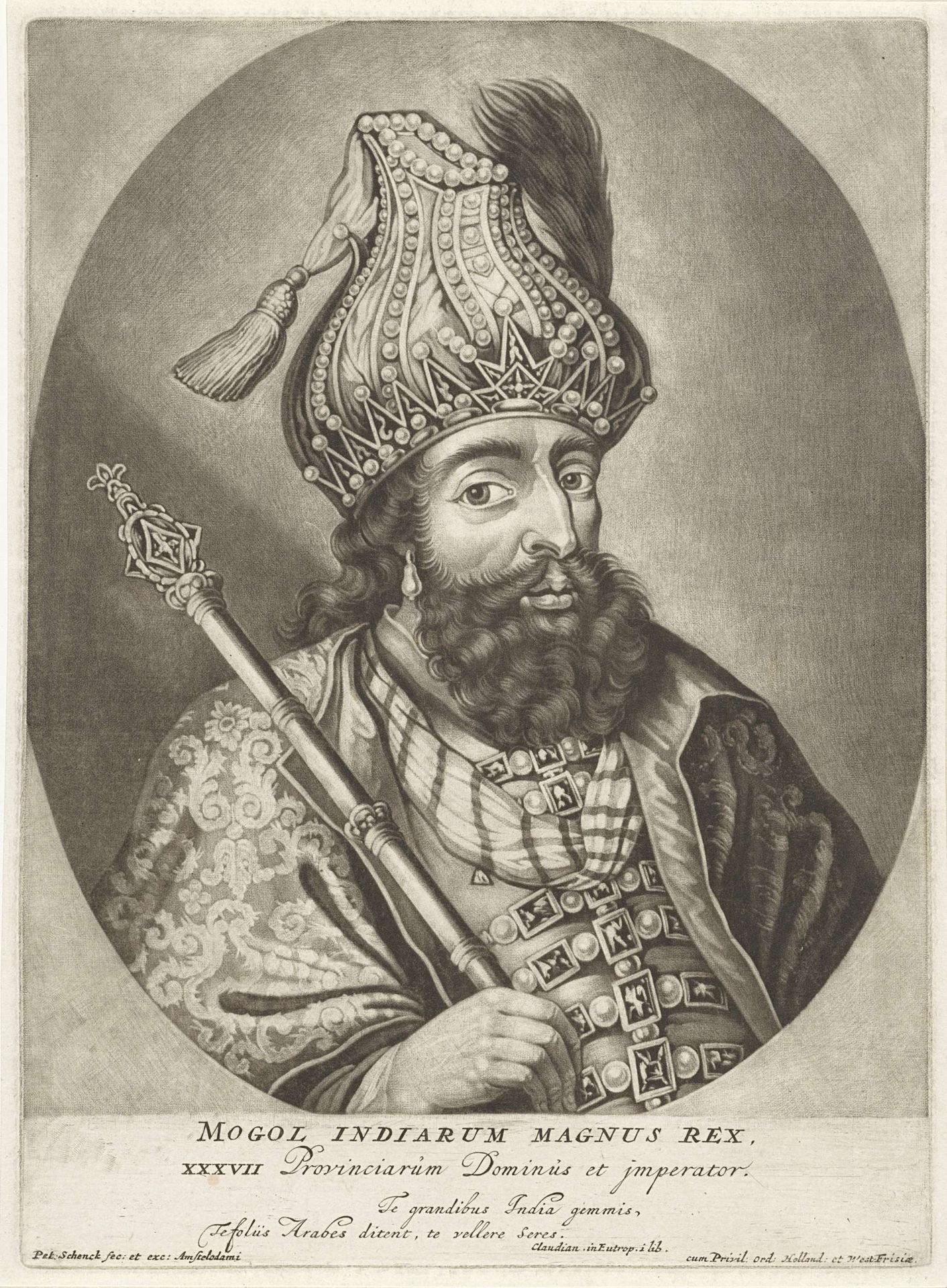 Portret van een heerser van het Mogoelrijk by Pieter Schenk
