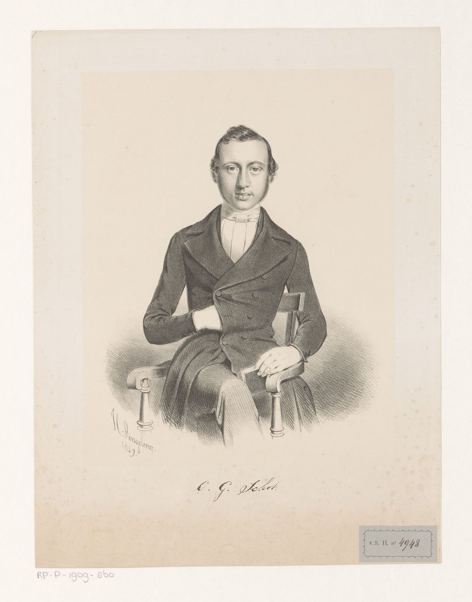 Portret van C.G. Schot by Hendrik Ringeling