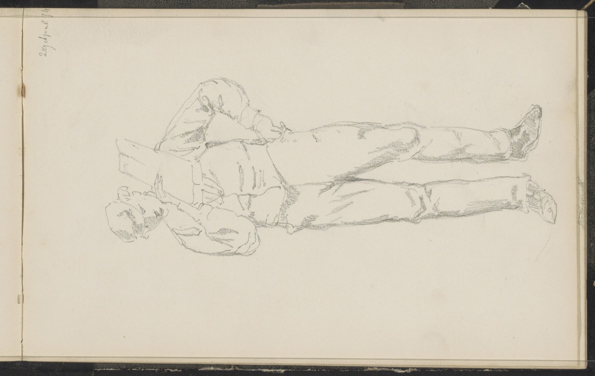 Man met een een hand in zijn zij by Cornelis Springer