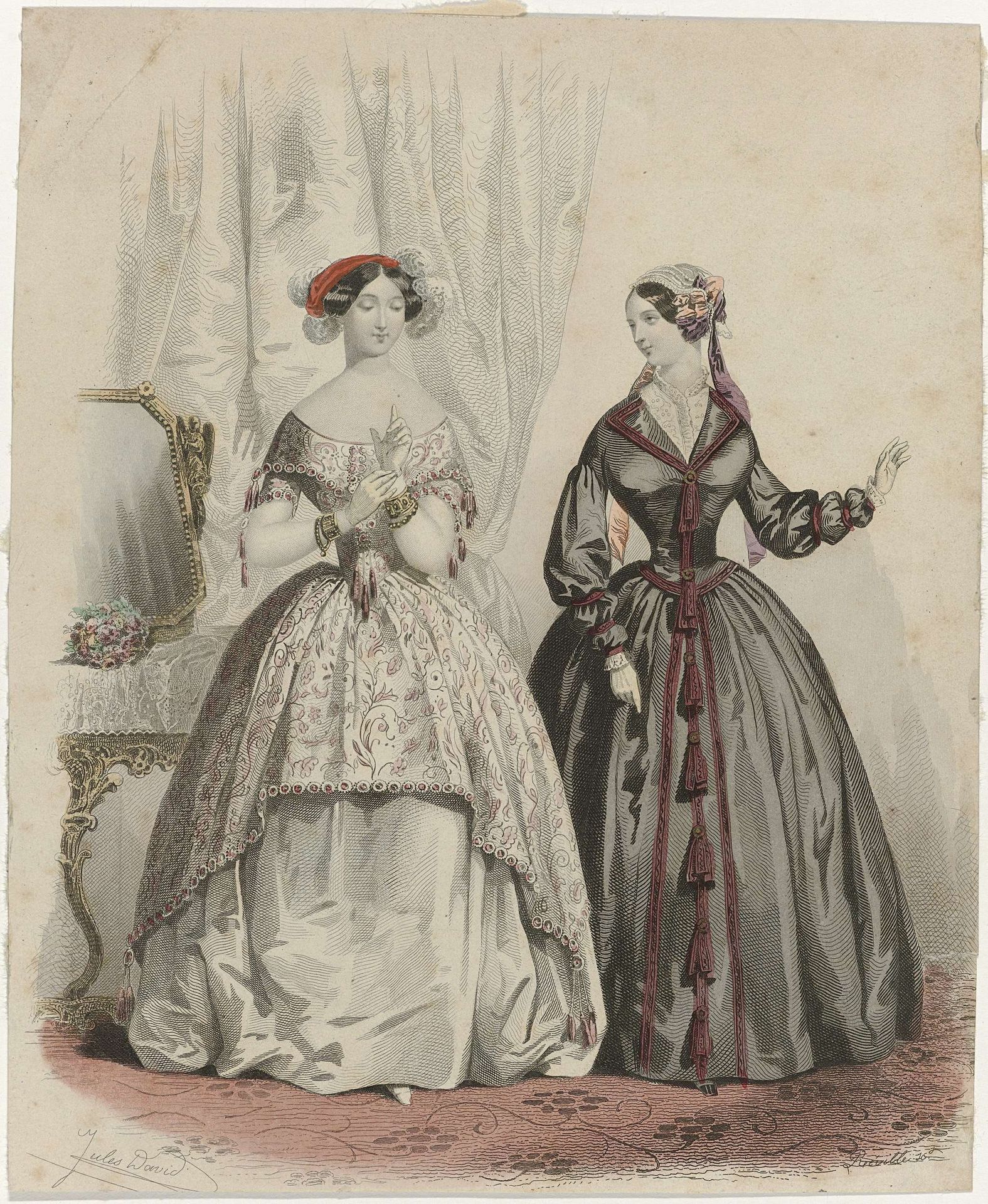 Twee dames in een interieur, ca. 1850 by Jean-Baptiste Réville