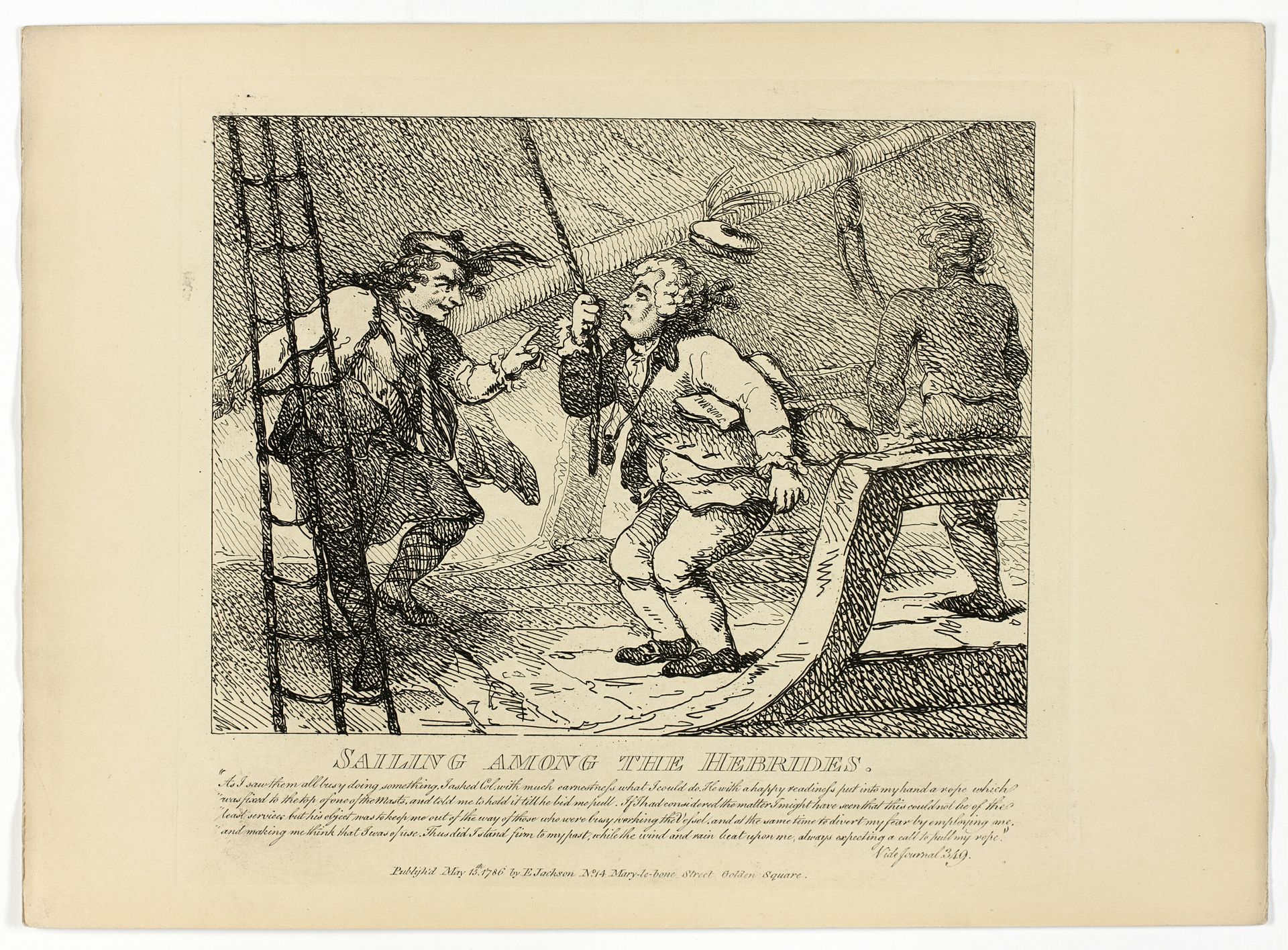 Sailing Among the Hebrides, from Boswell's Tour of the Hebrides by Thomas Rowlandson
