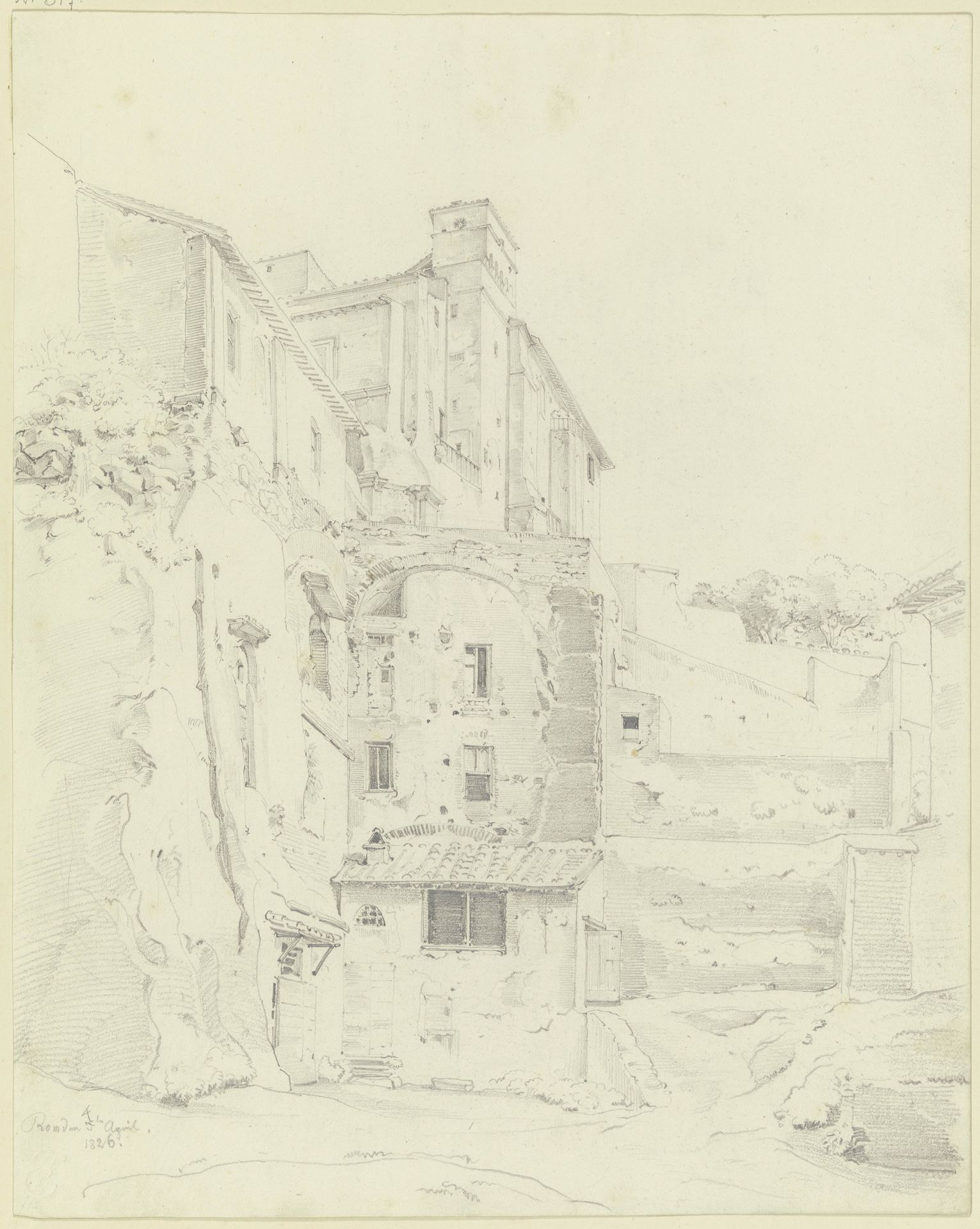 Rom, Häusergruppe an der Aurelianischen Mauer by Ernst Fries