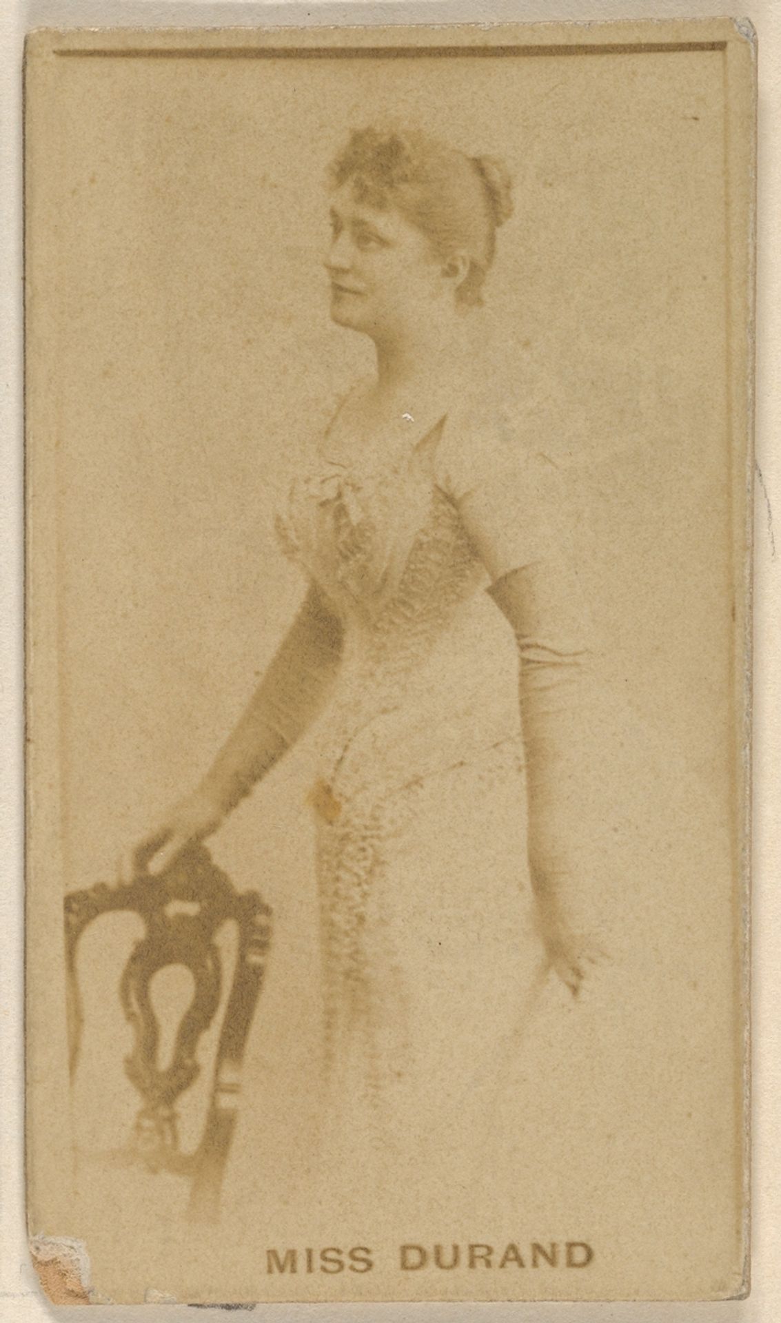 Miss Durand, from the Actors and Actresses series (N45, Type 8) for Virginia Brights Cigarettes by Allen & Ginter