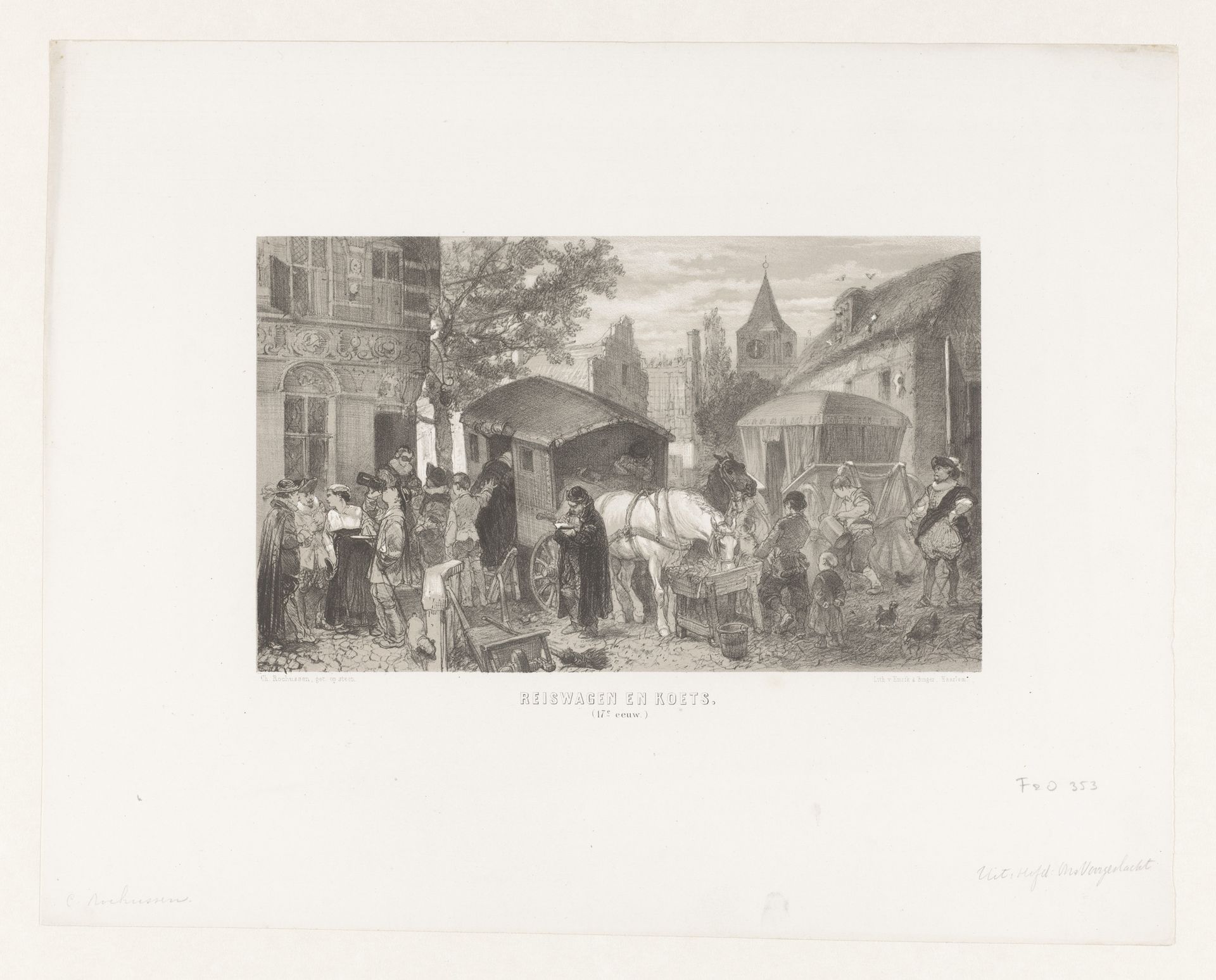 Reiswagen en koets by Charles Rochussen