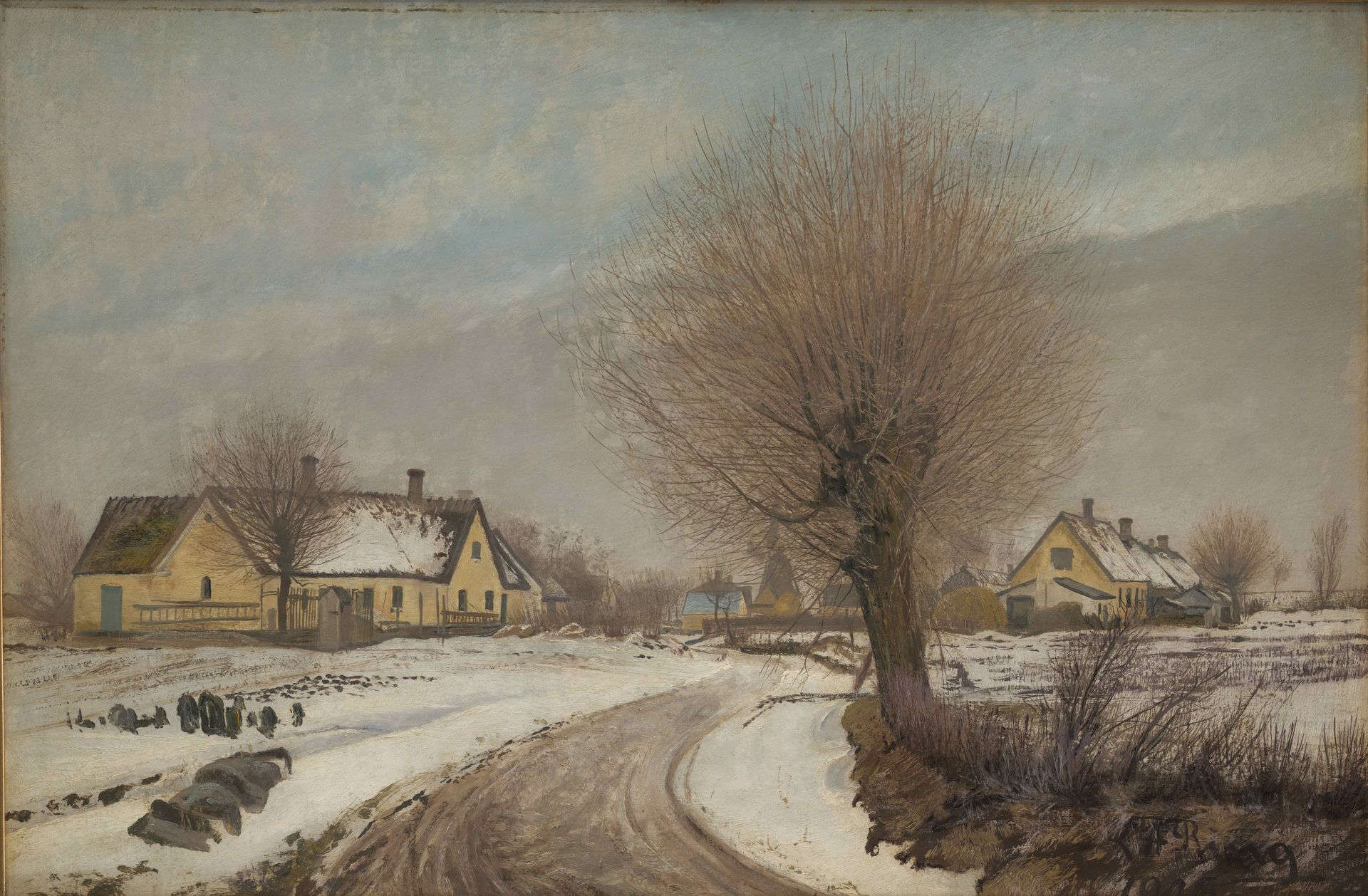 A Sealand Village. Winter by L.A. Ring