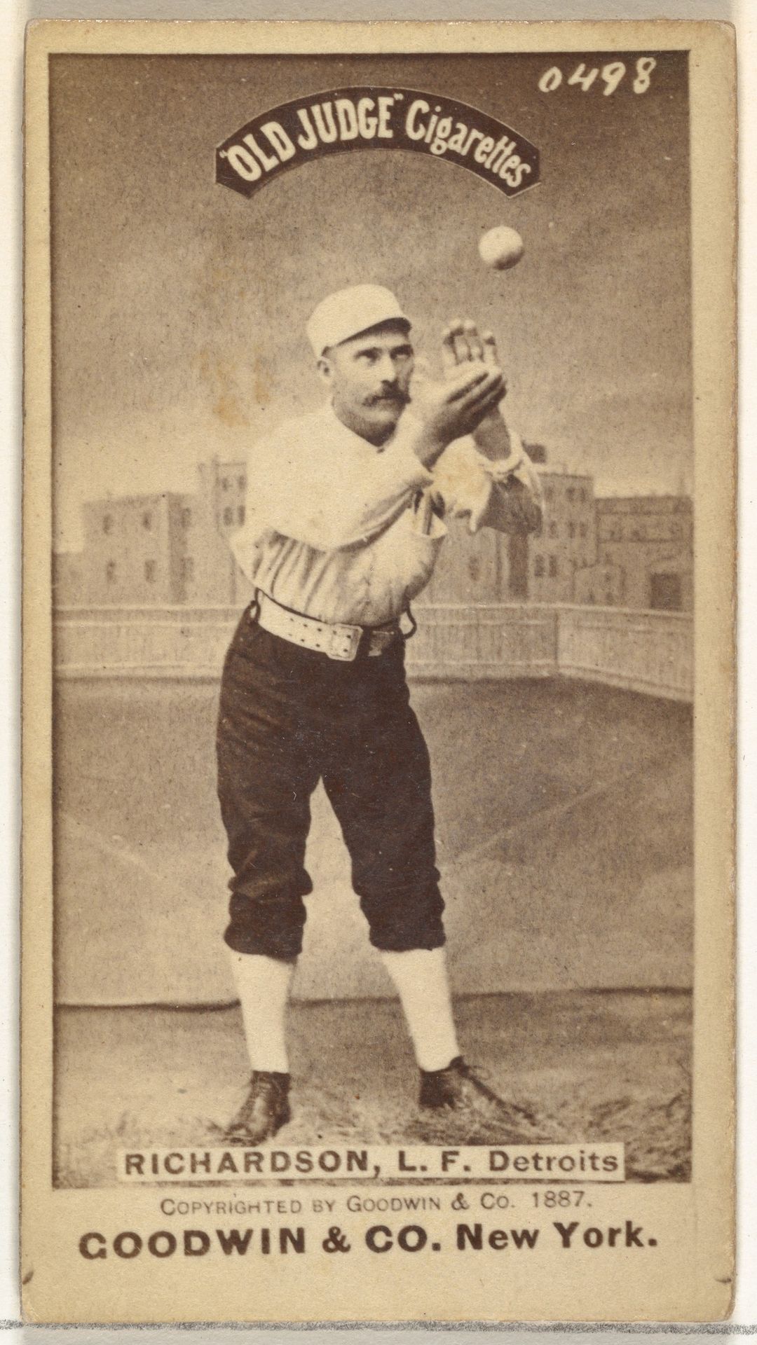 Abram Harding "Hardy" Richardson, Left Field, Detroit Wolverines, from the Old Judge series (N172) for Old Judge Cigarettes by Goodwin & Company