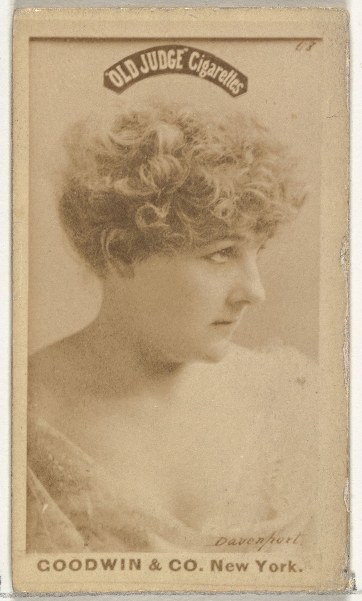 Davenport, from the Actors and Actresses series (N171) for Old Judge Cigarettes by Goodwin & Company