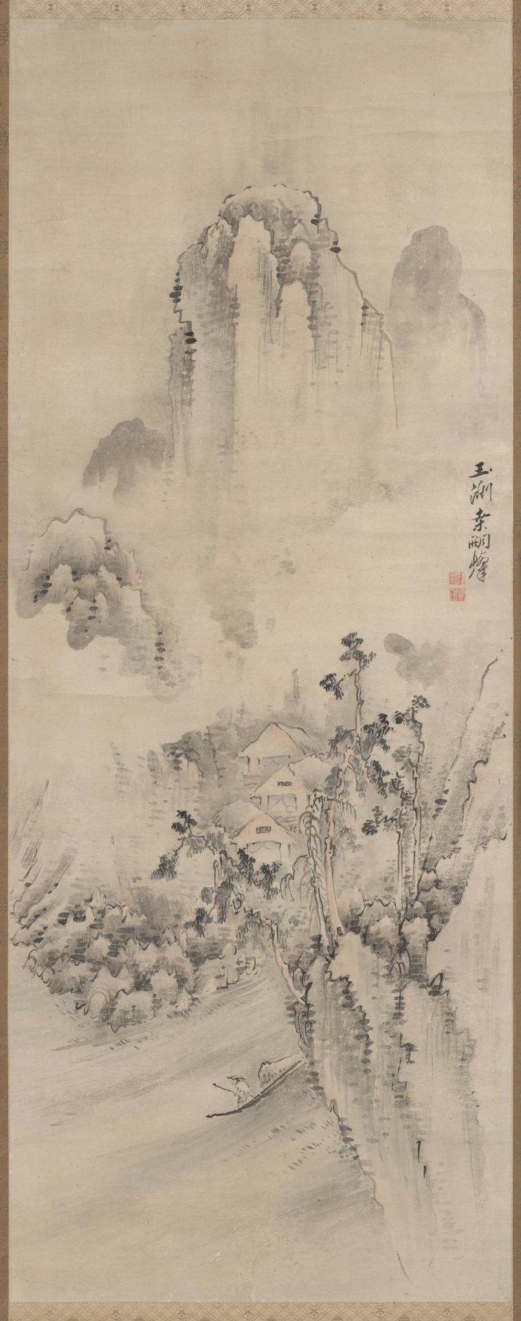 Landscape in the Rain by Kuwayama Gyokushū