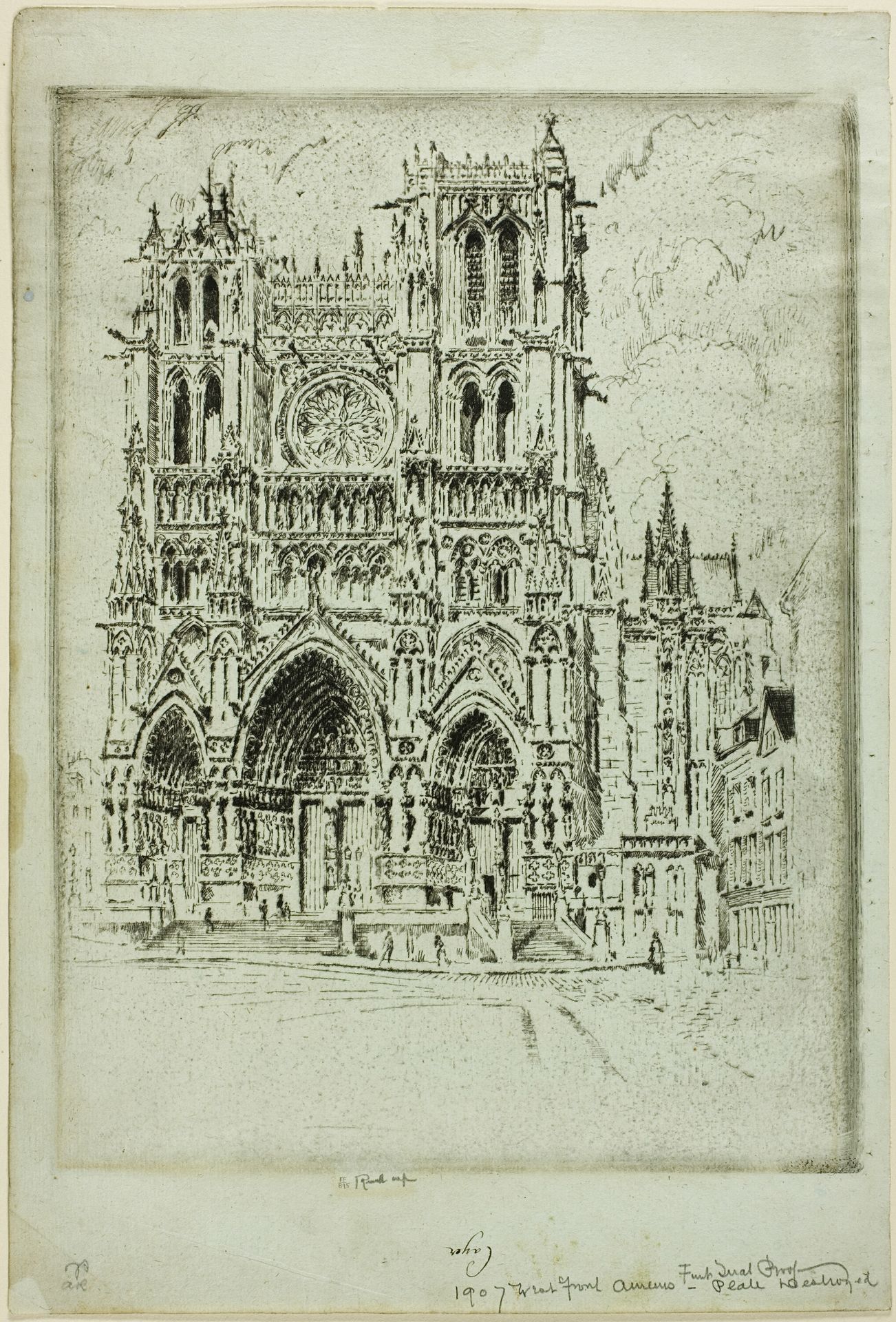 The West Front, Amiens by Joseph Pennell