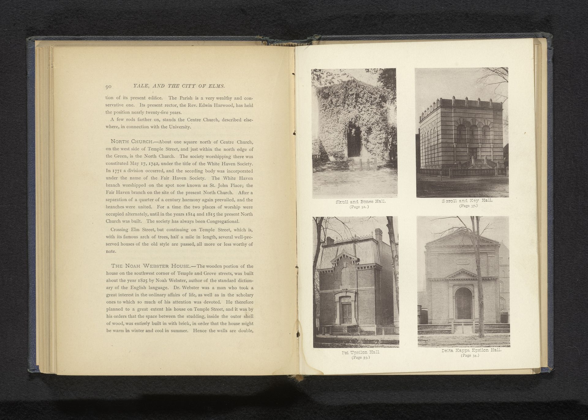['Skull and Bones Hall', 'Scroll and Key Hall', 'Psi Upsilon Hall', 'Delta Kappa Epsilon Hall'] by James Notman