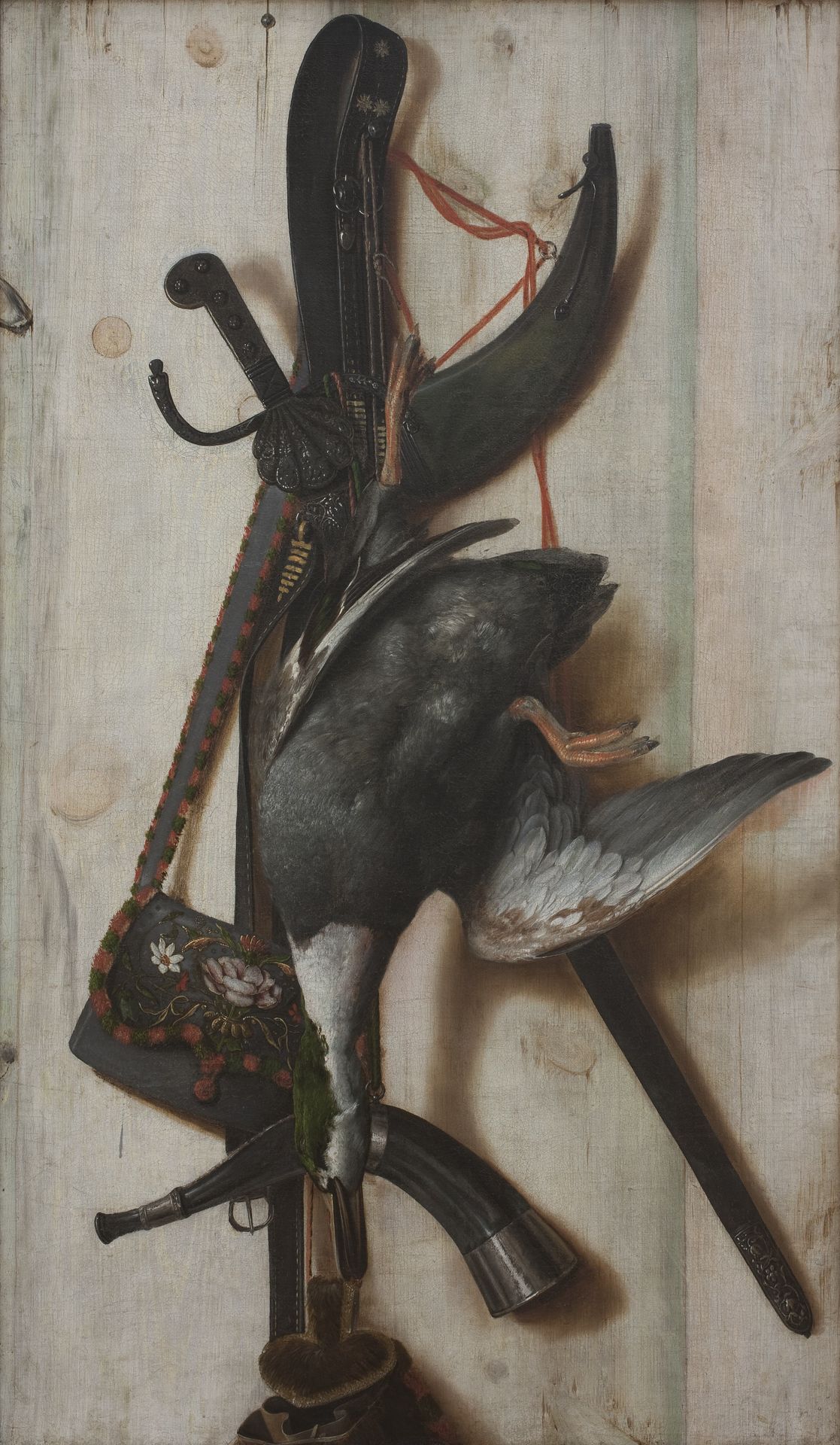 Trompe l'Oeil with Dead Duck and Hunting Implements by Cornelius Norbertus Gijsbrechts