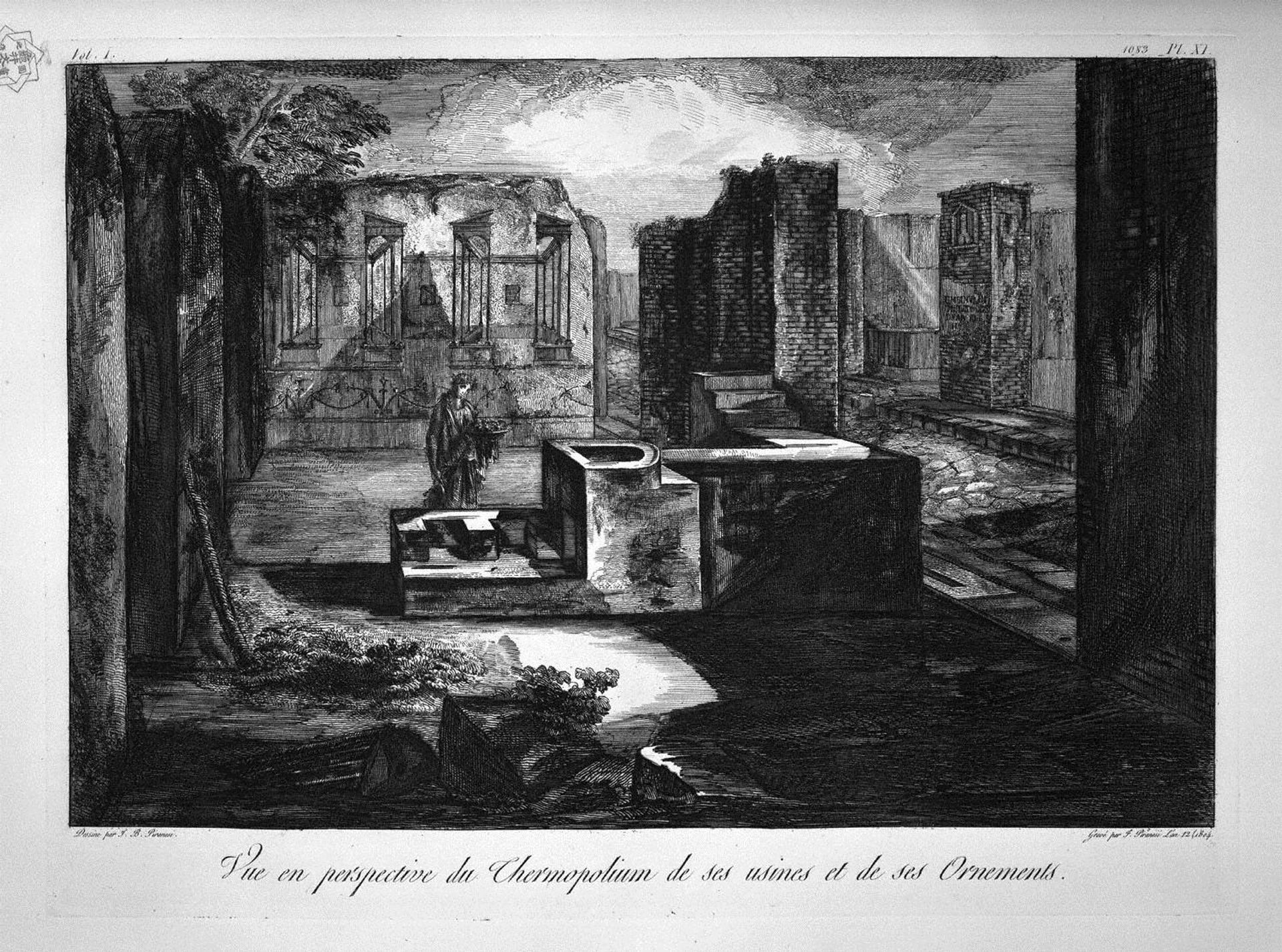 Plan and elevation of a restaurant by Giovanni Battista Piranesi