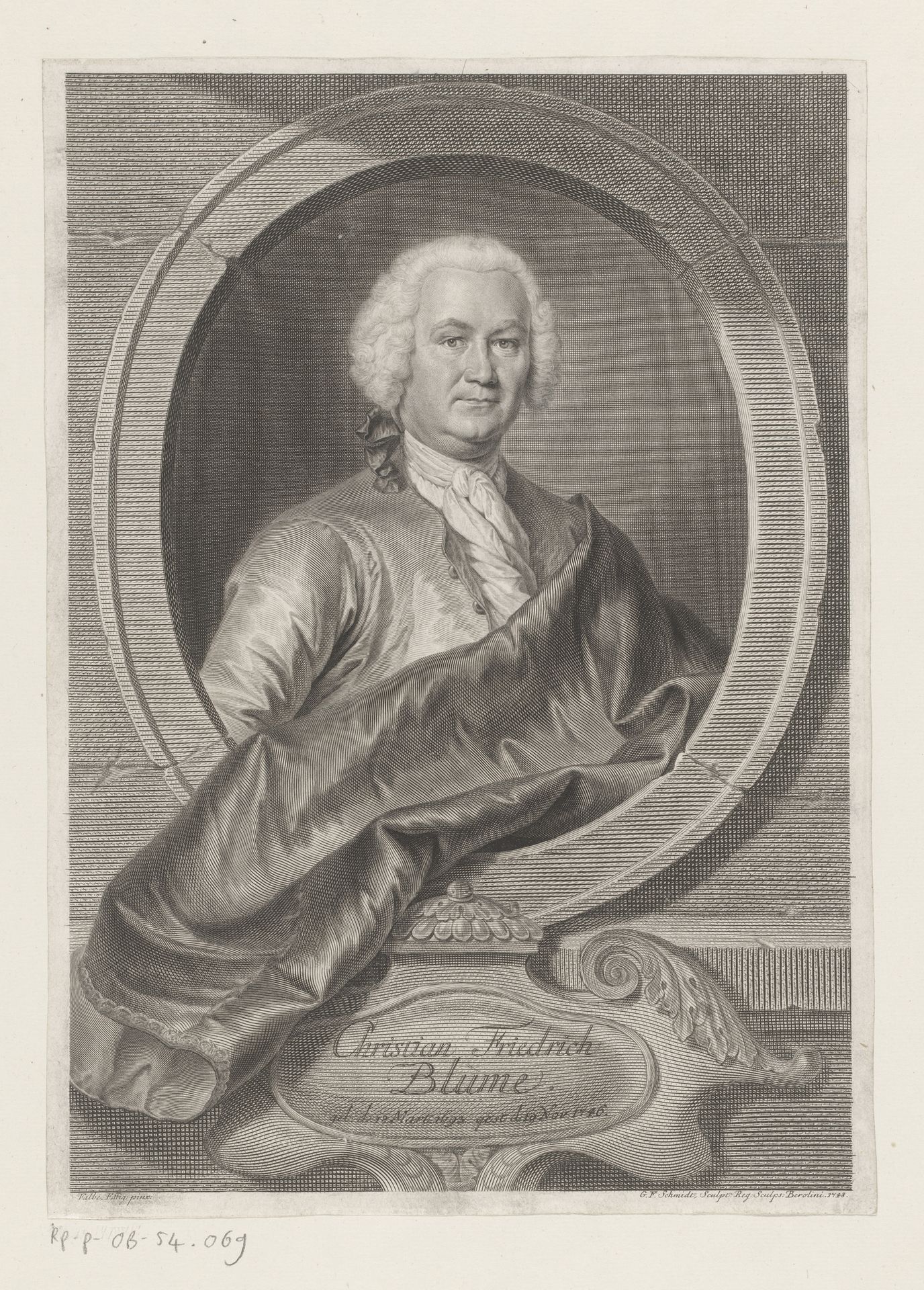 Portret van Christian Friedrich Blume by Georg Friedrich Schmidt